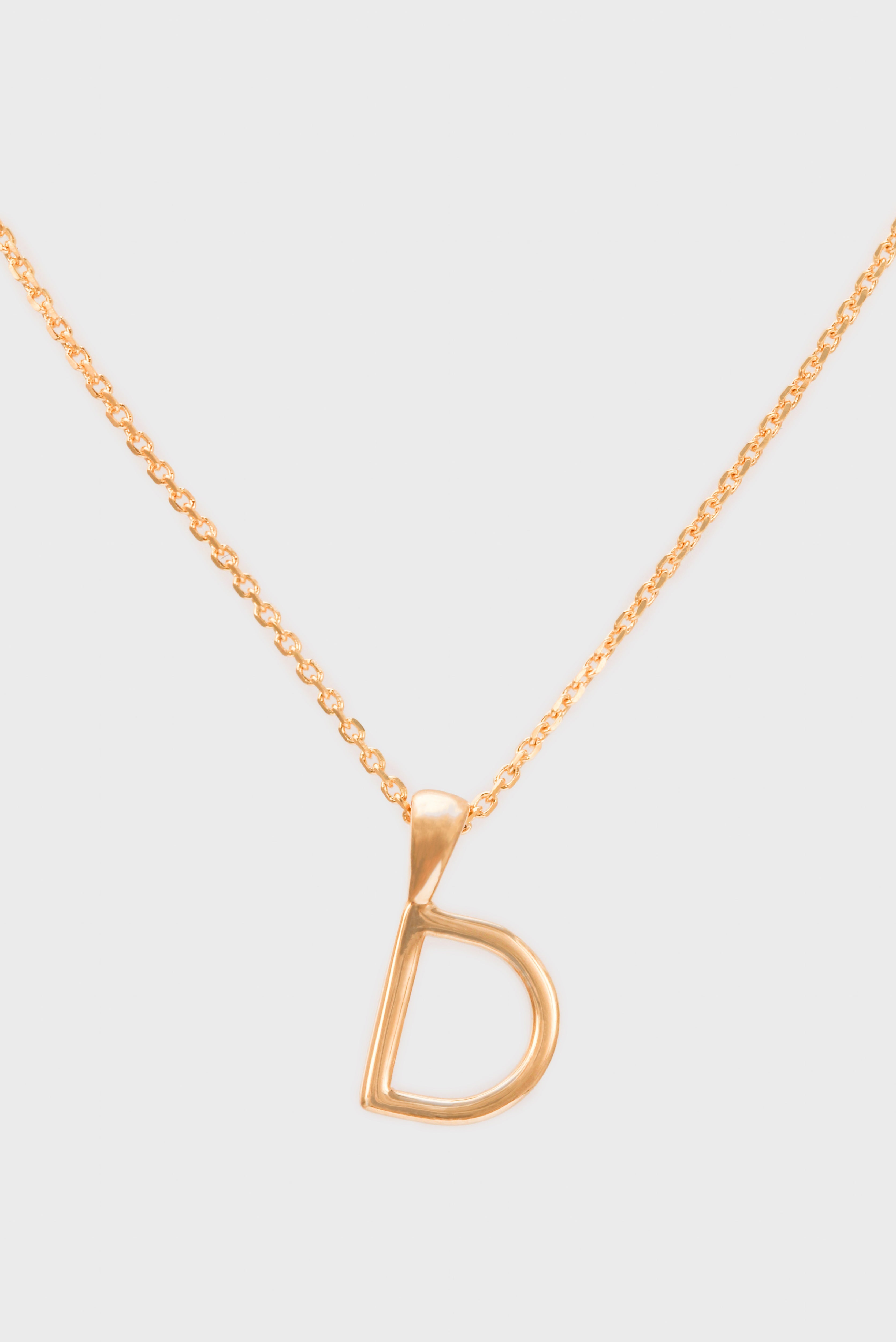 Charm necklace - Gold name initial letter 'D'_1