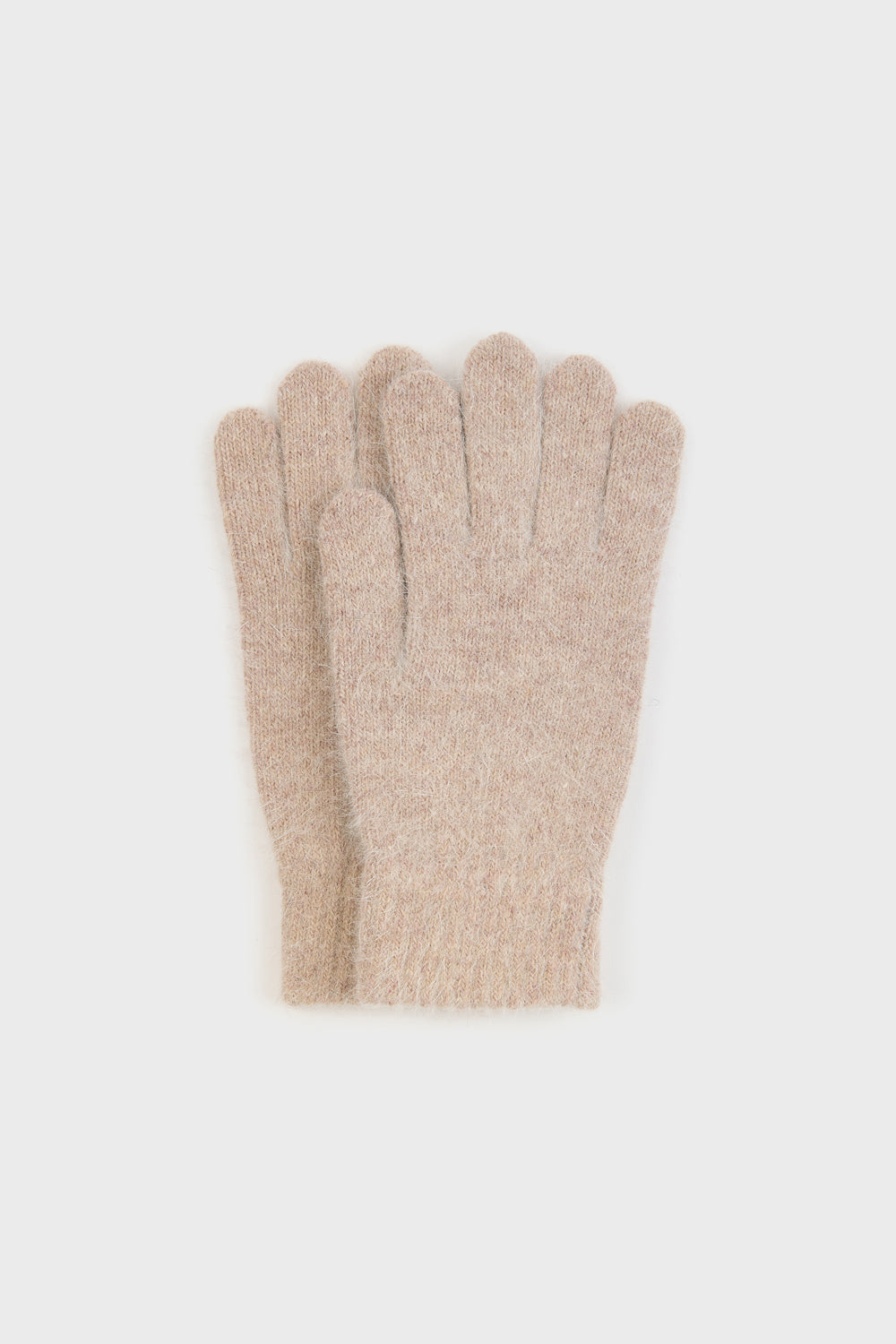 Dark beige angora wool blend gloves_1