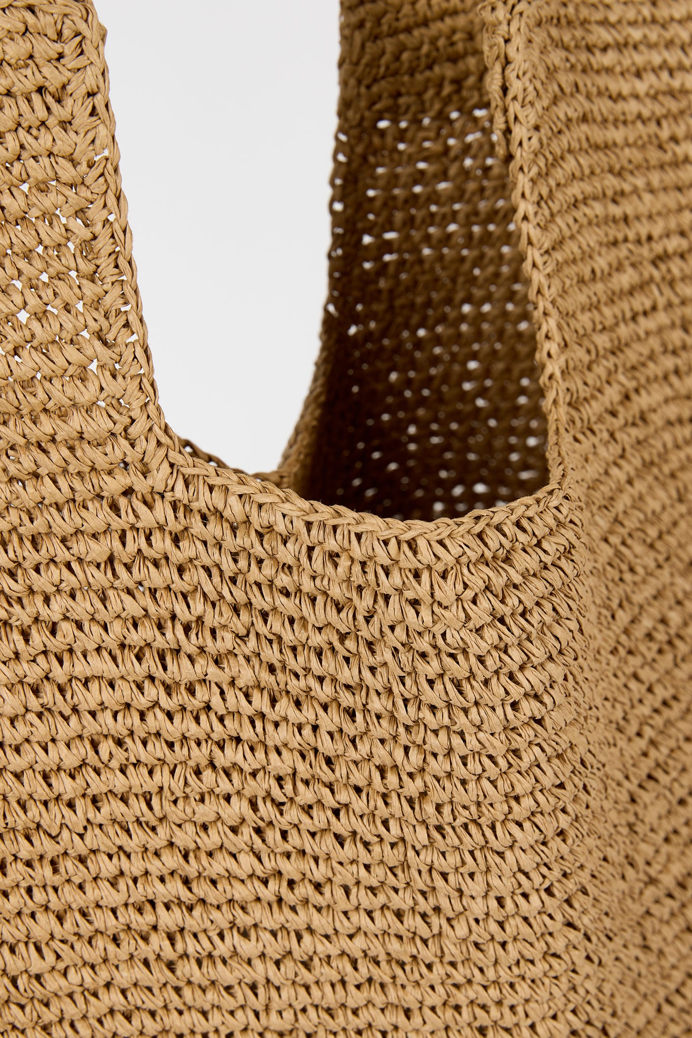 Dark beige tight weave straw tote bag_4
