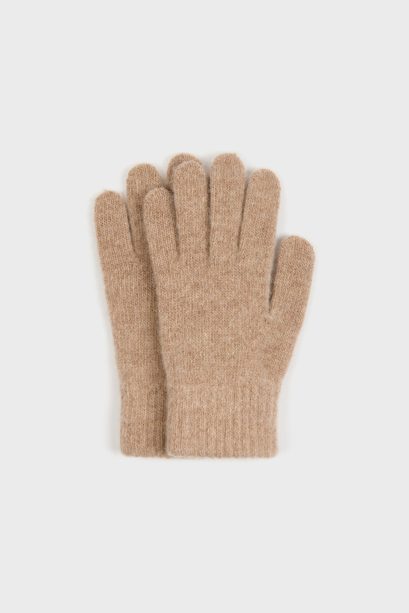 Dark beige wool blend gloves_1