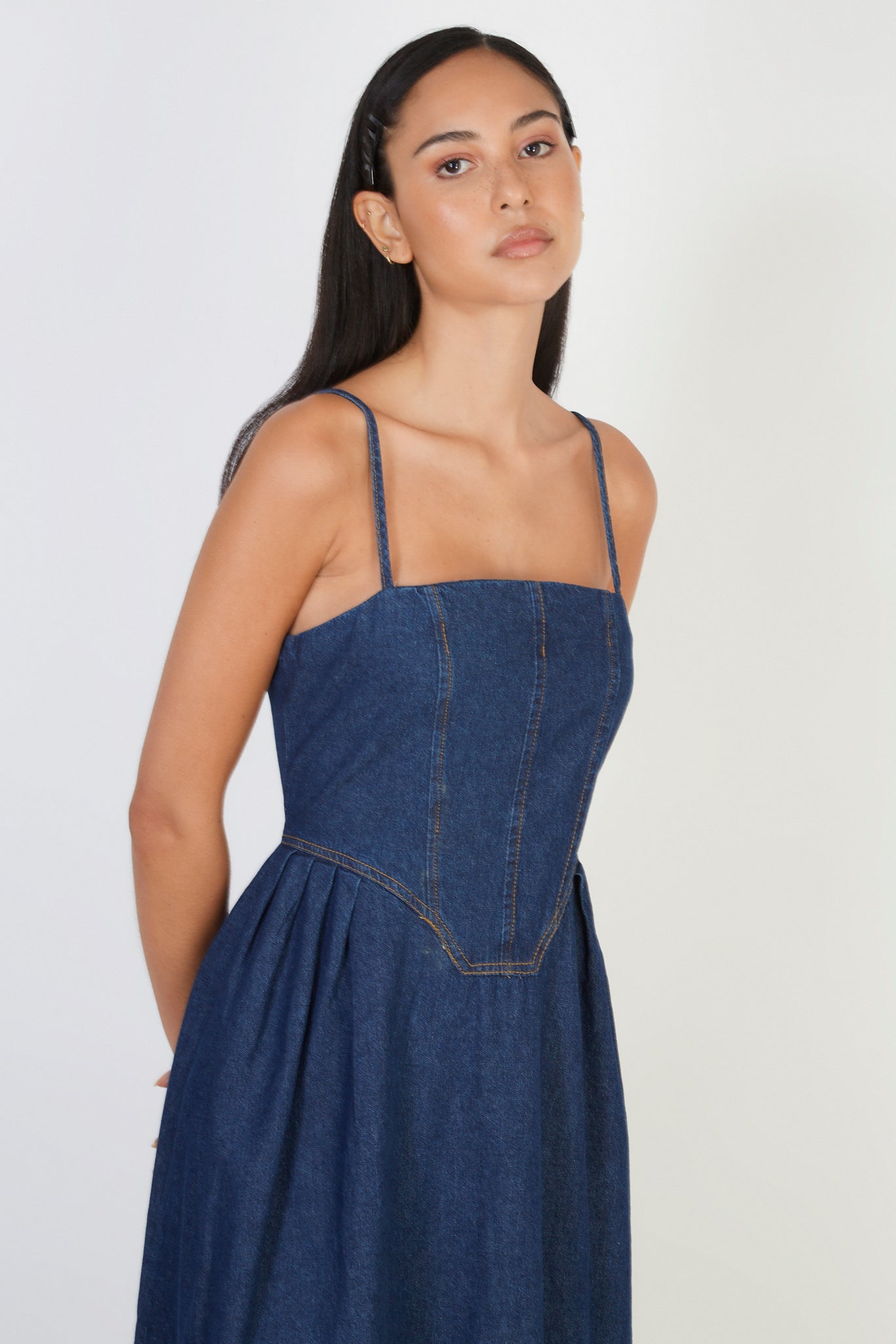 Dark blue denim corset dress_3