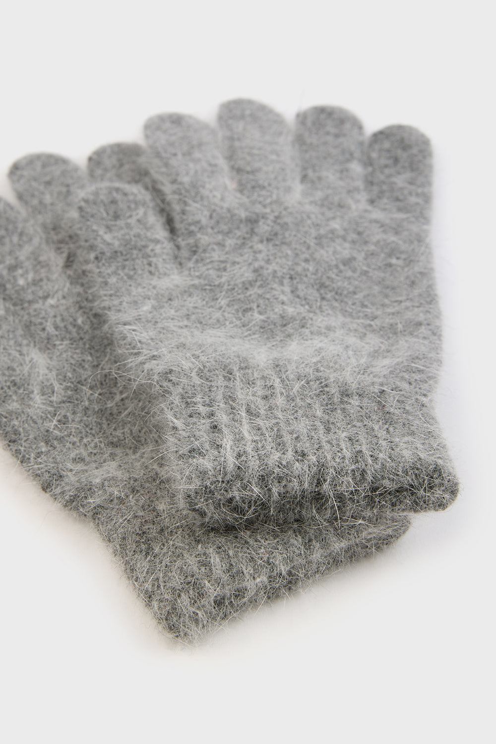 Dark grey angora wool blend gloves_3