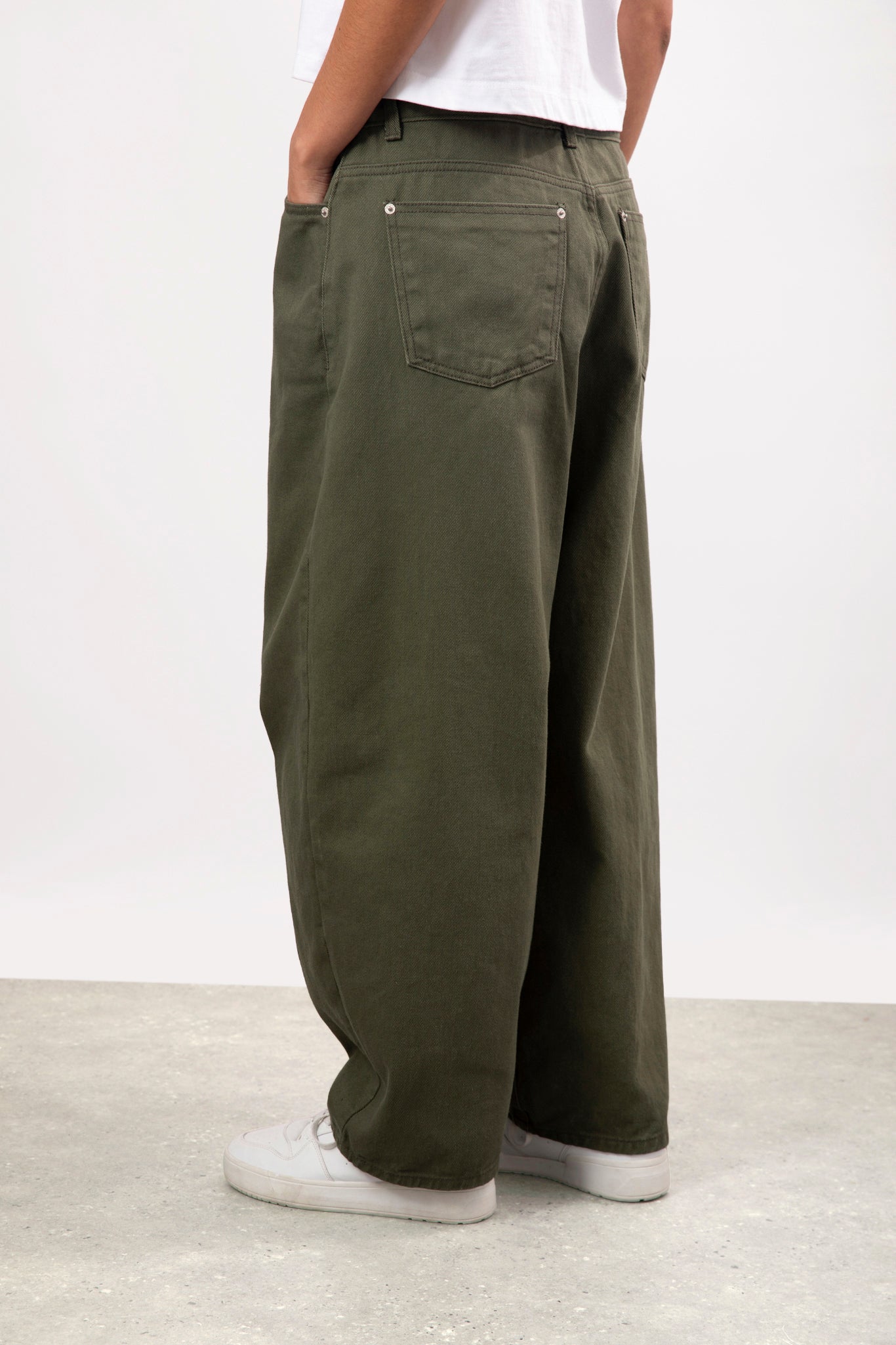 Dark teal drawstring balloon jeans_2