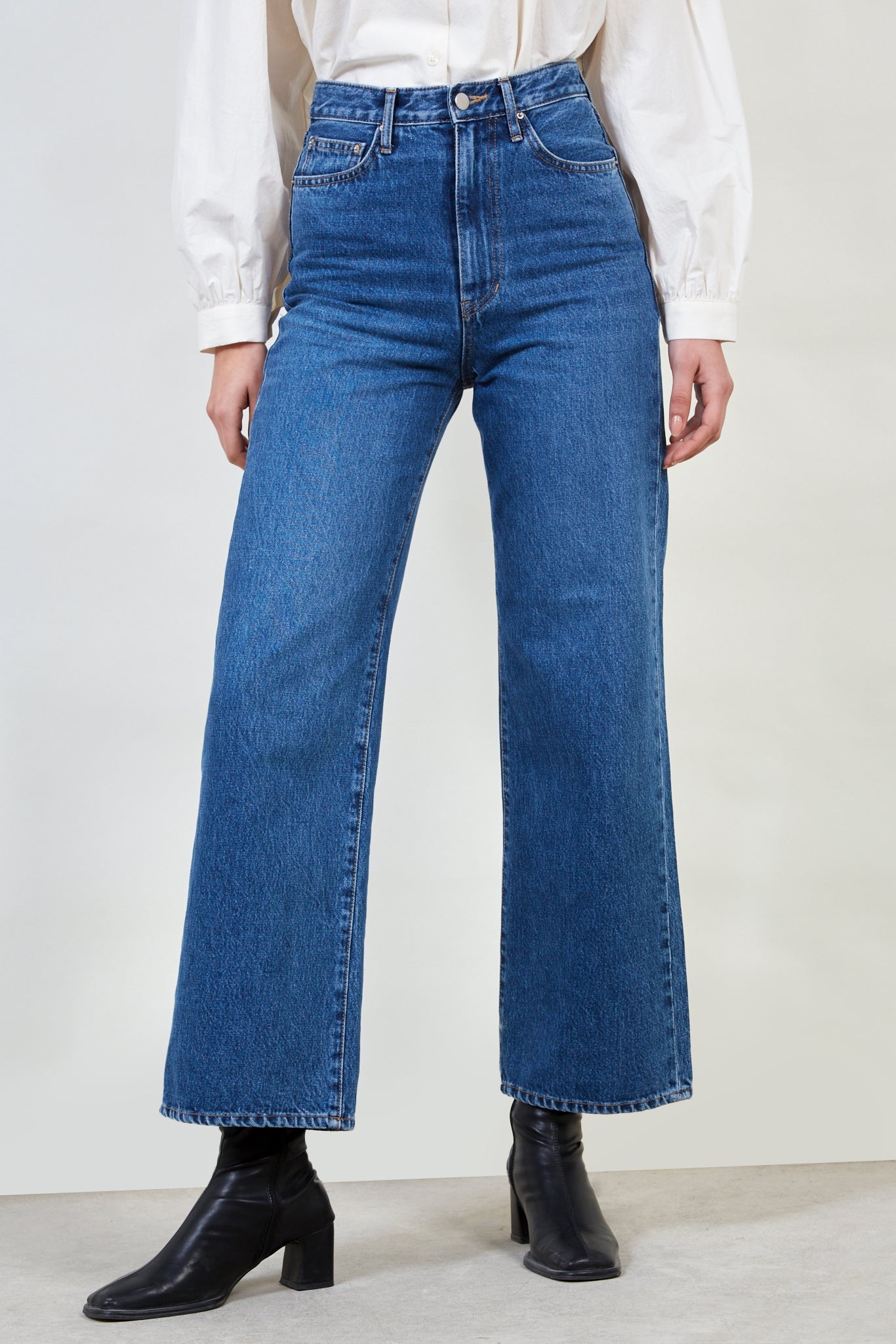 Dark blue wide leg jeans_1