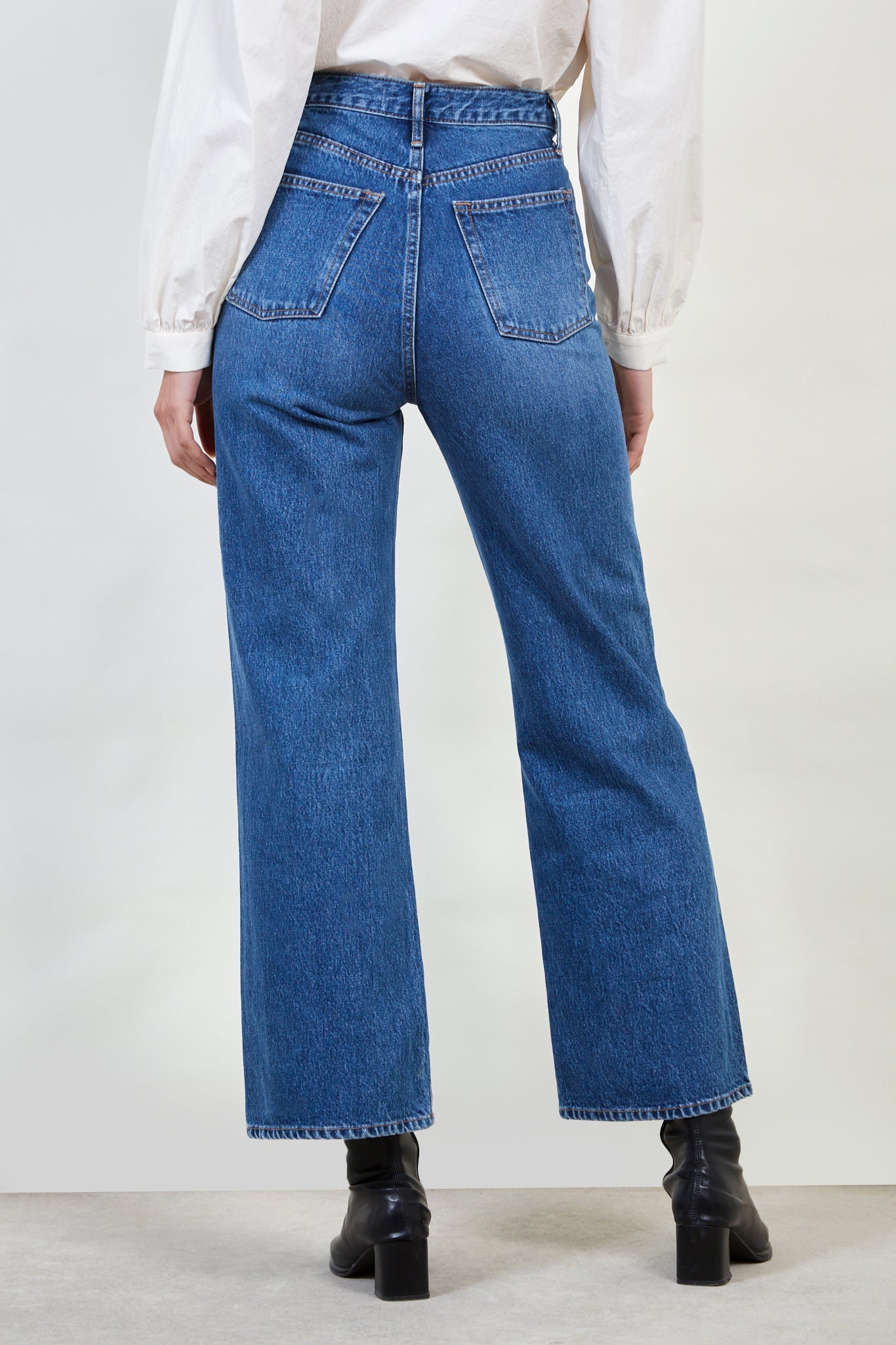 Dark blue wide leg jeans_2