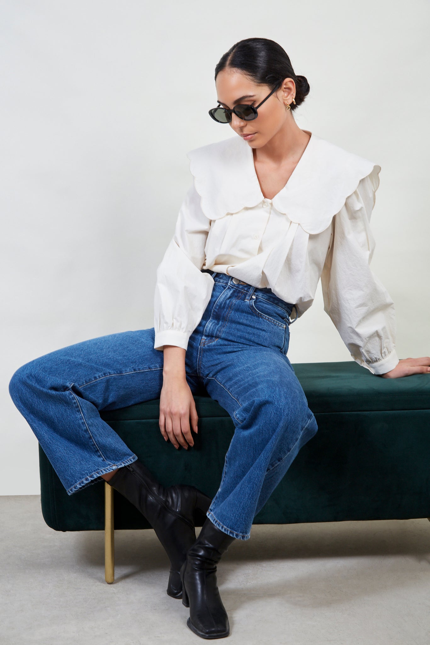 Dark blue wide leg jeans_4