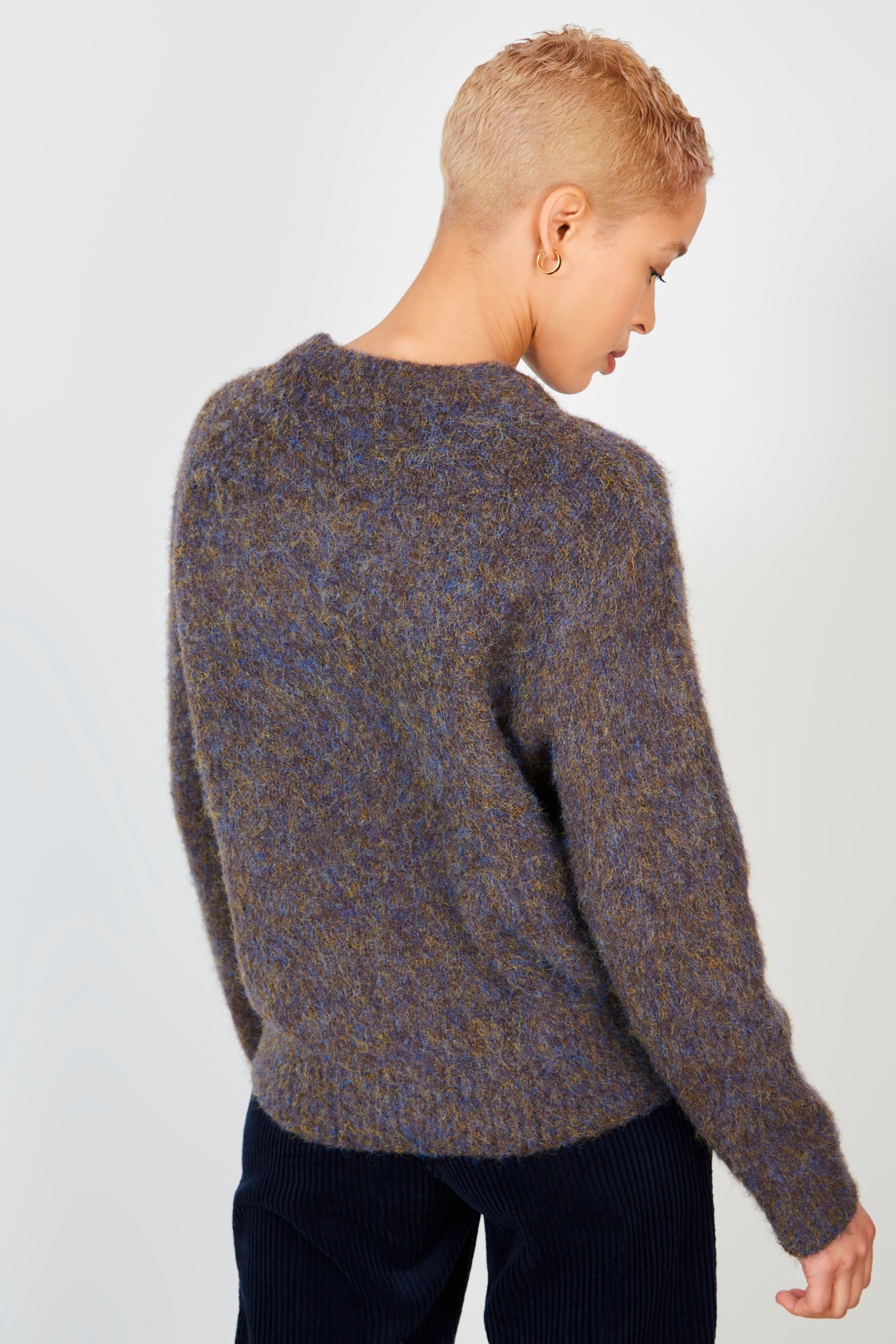 Dark brown and blue ultra soft mohair jumper_4