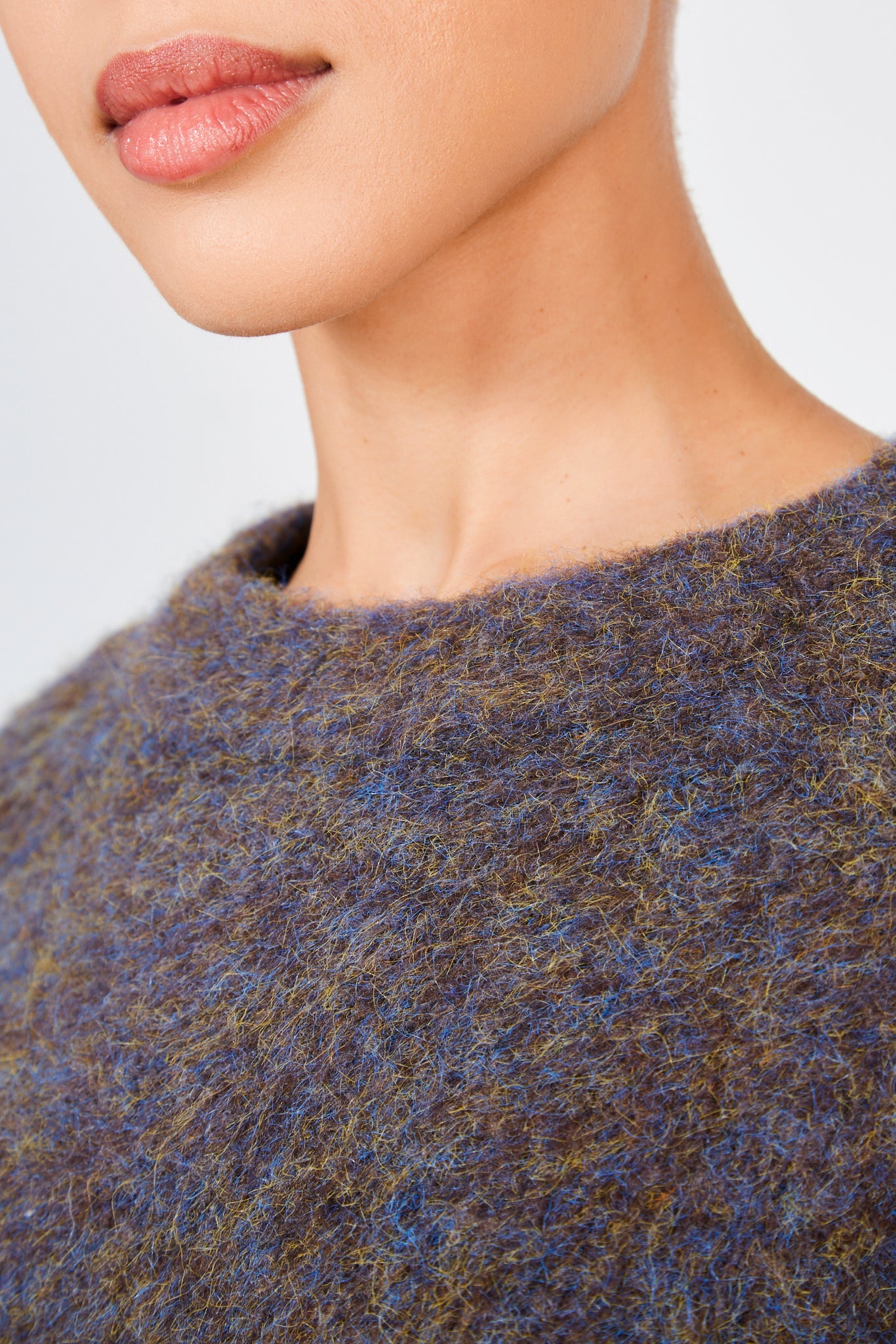 Dark brown and blue ultra soft mohair jumper_5