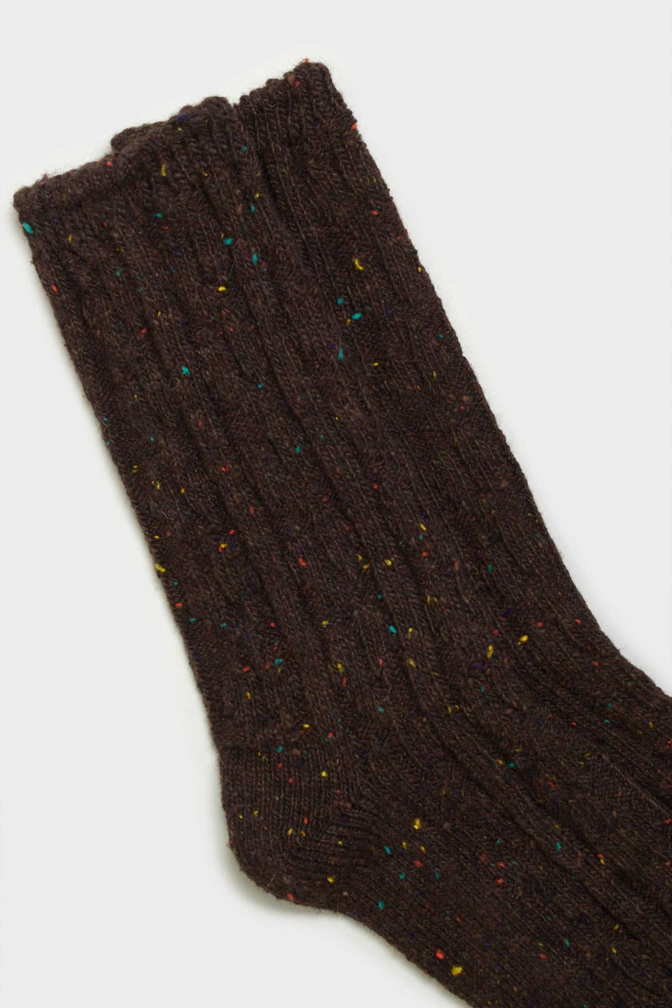Dark brown rainbow fleck thick socks_2