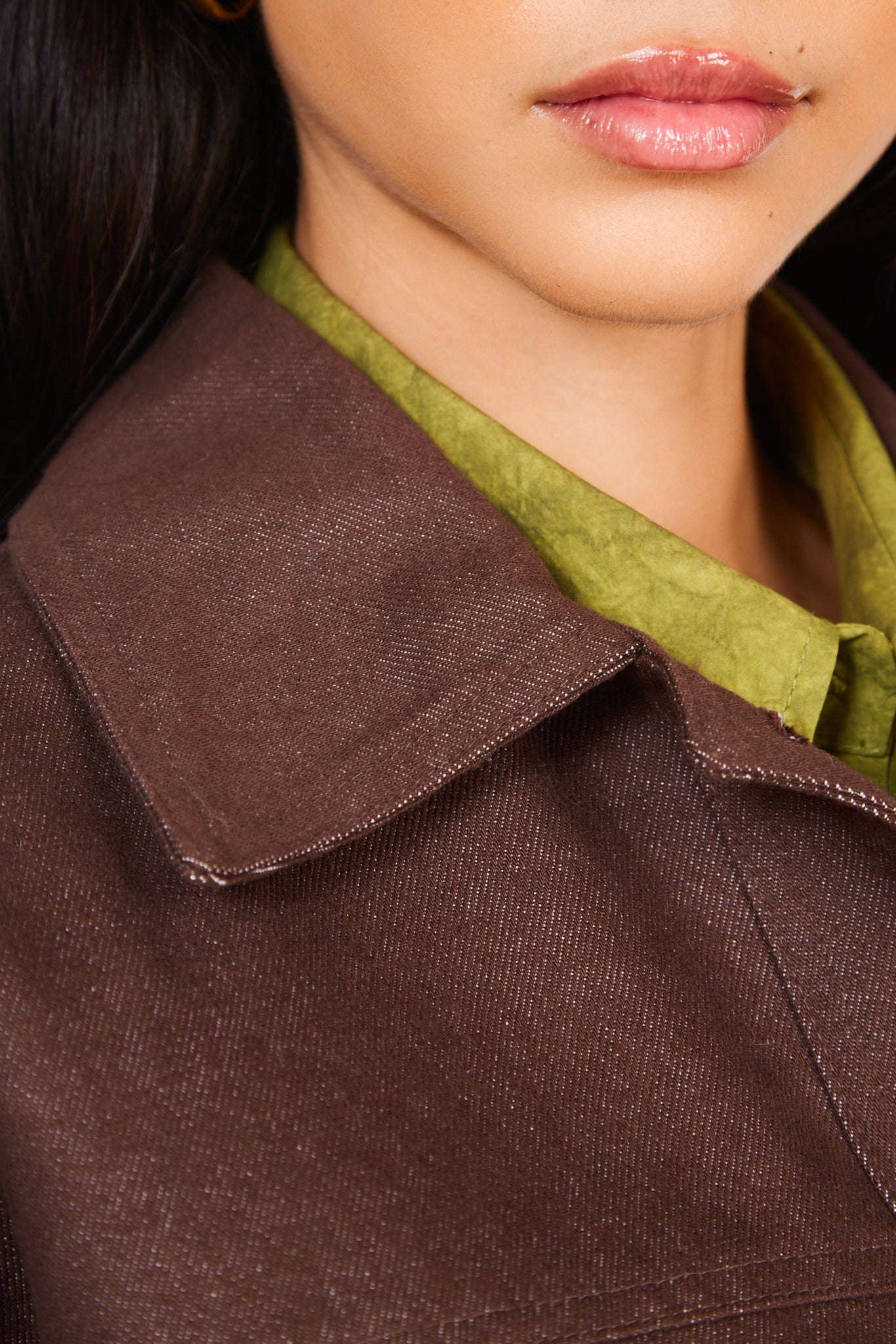 Dark brown short button up jacket_5