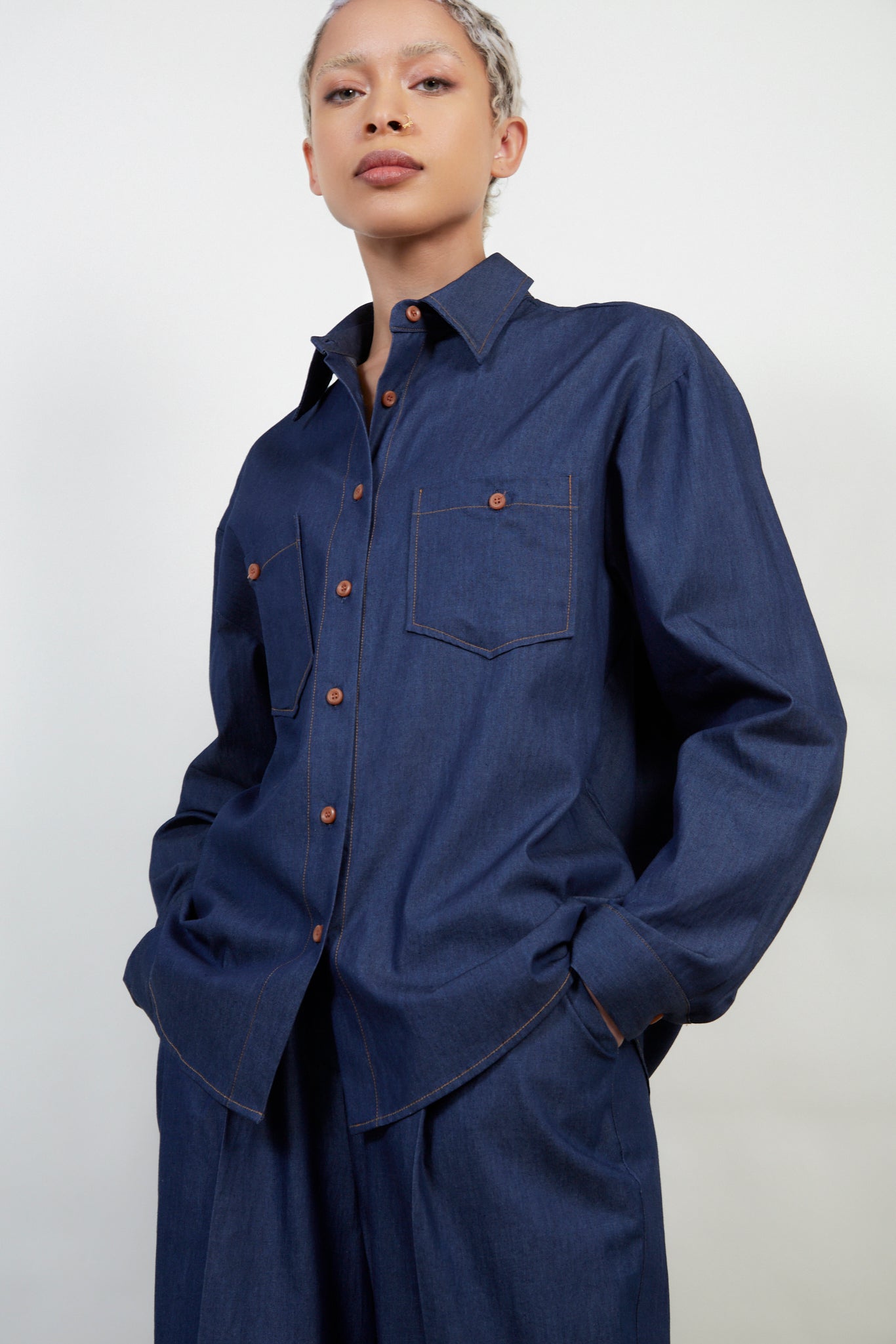 Dark denim tailored shirt_4