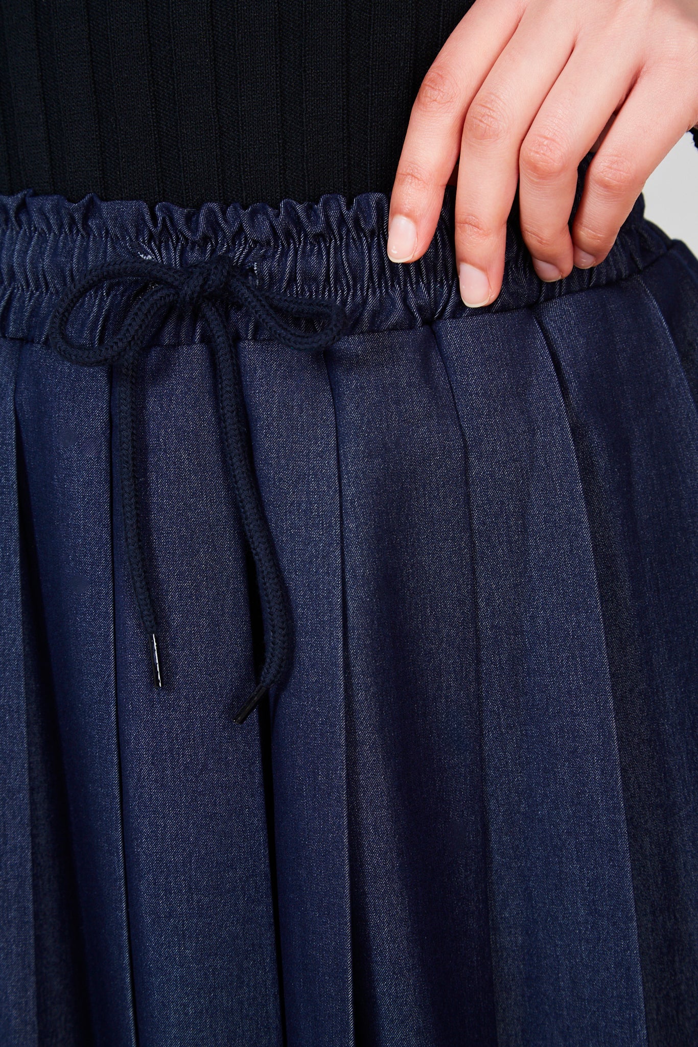 Denim pleated skirt_4