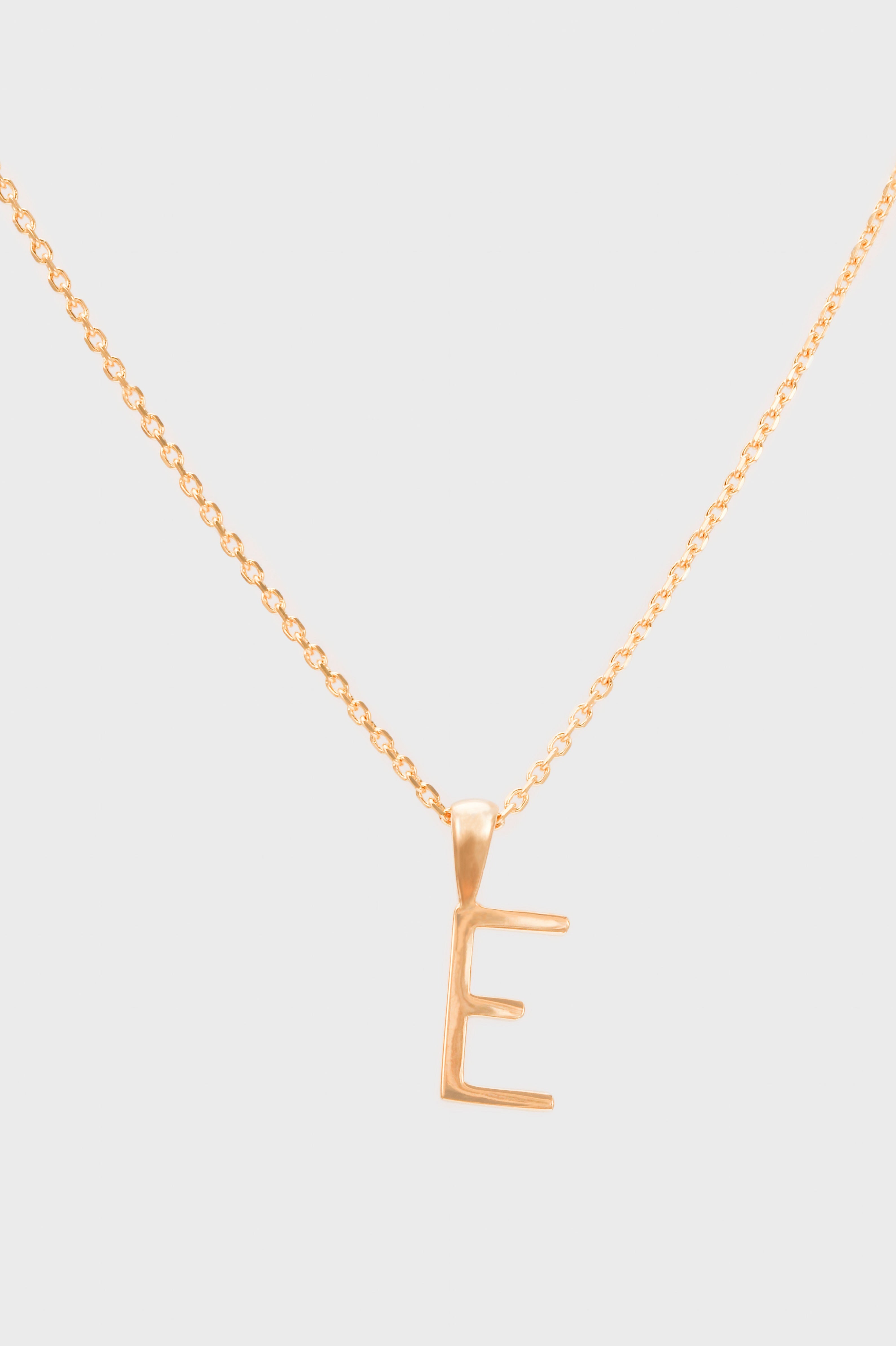 Charm necklace - Gold name initial letter 'E'_1