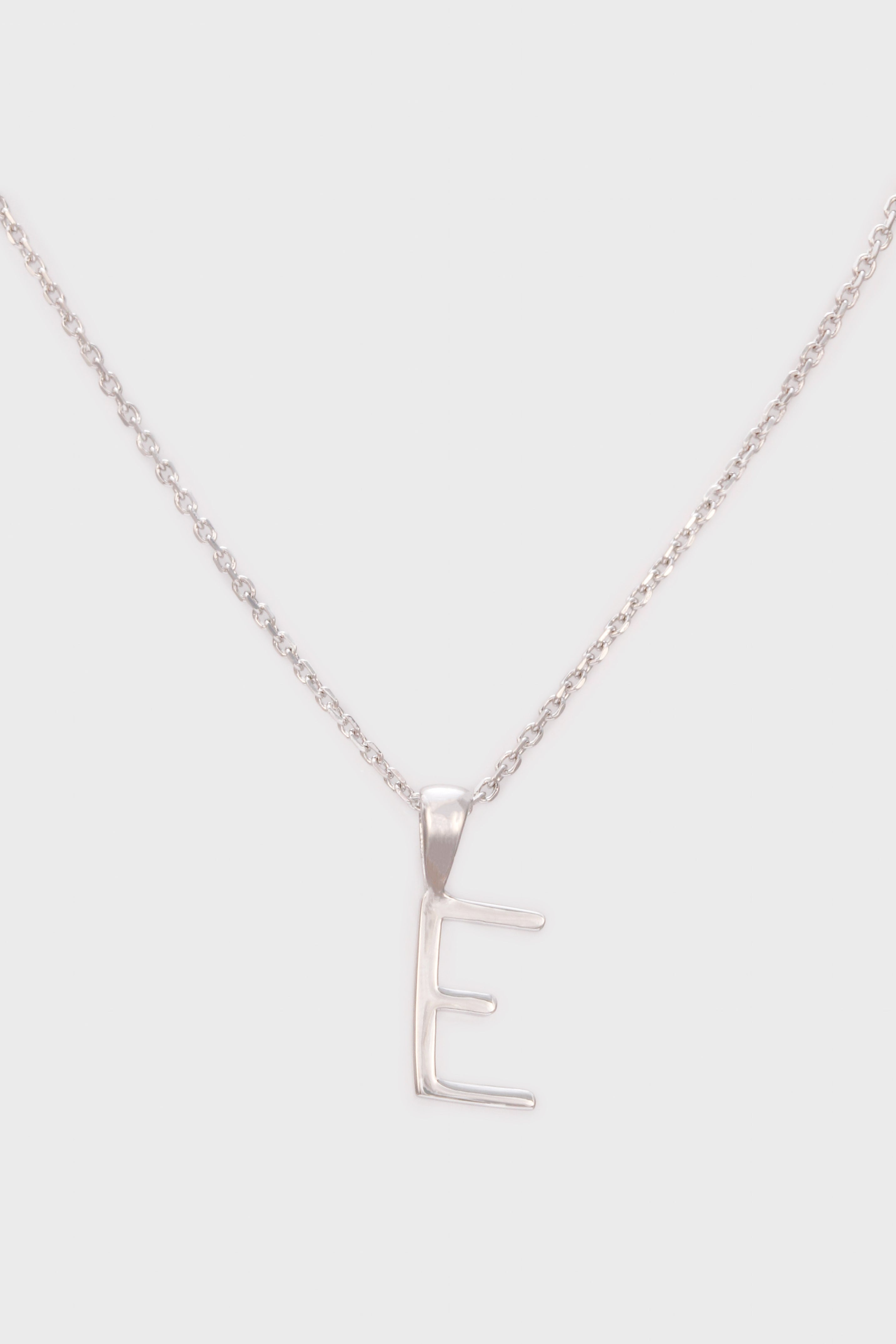 Charm necklace - Silver name initial letter 'E'_1