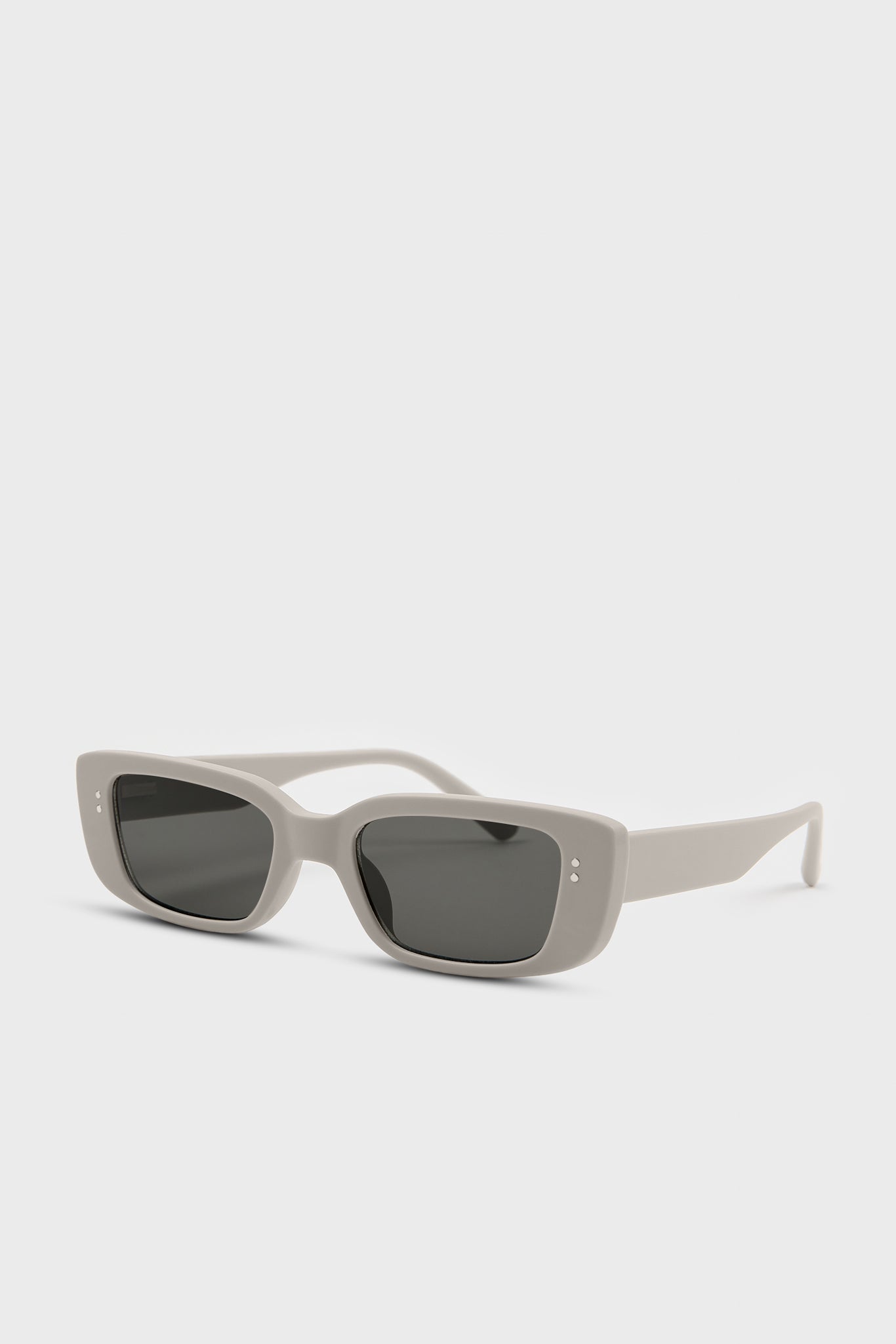 Matte grey thin rectangular sunglasses_4