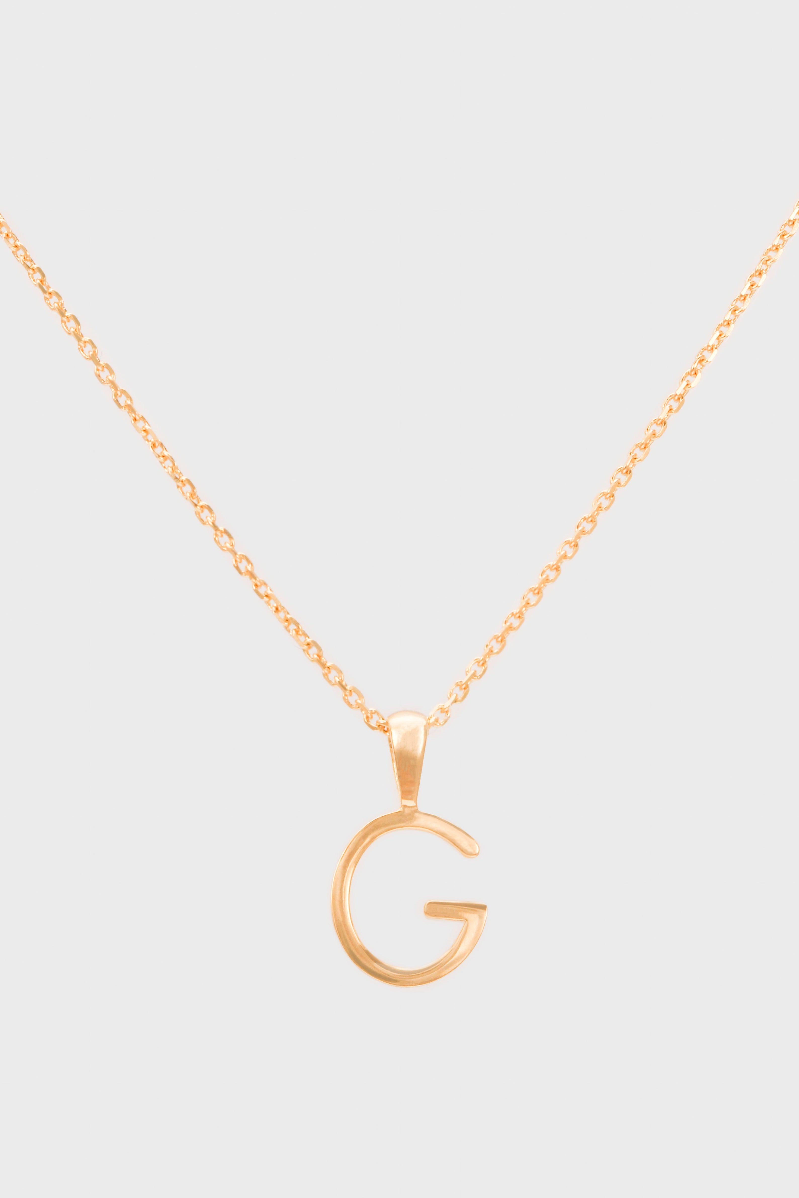 Charm necklace - Gold name initial letter 'G'_1