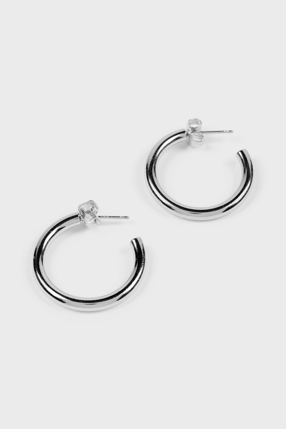 Silver 25mm thick perfect circle hoops_1