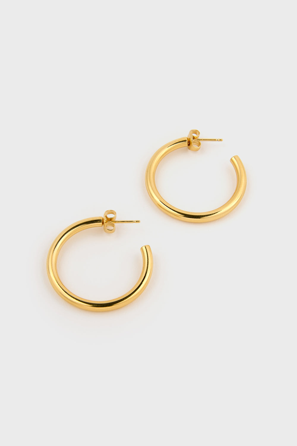 Gold 30mm thick perfect circle hoops_2