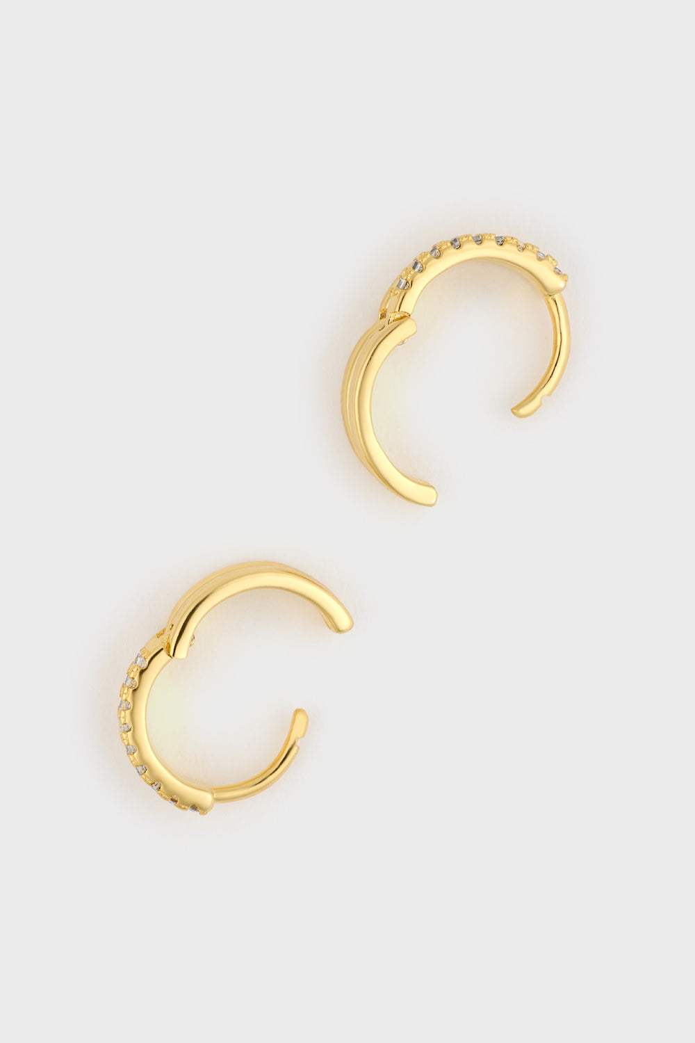 Gold diamante double loop huggie earrings_3