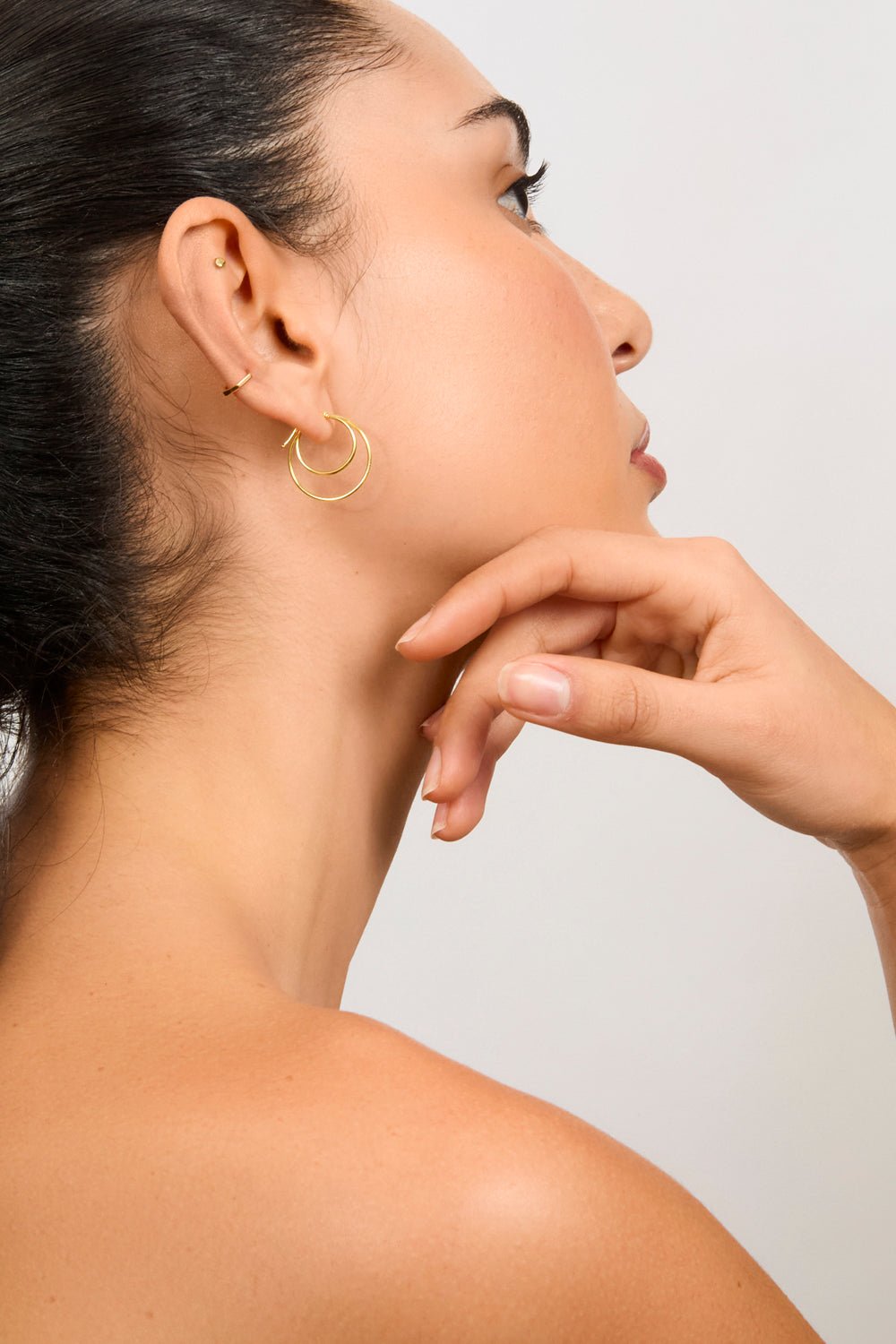 Gold double hoop earring_1