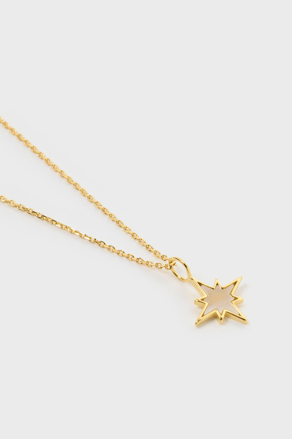 Gold opalescent star burst charm necklace_3