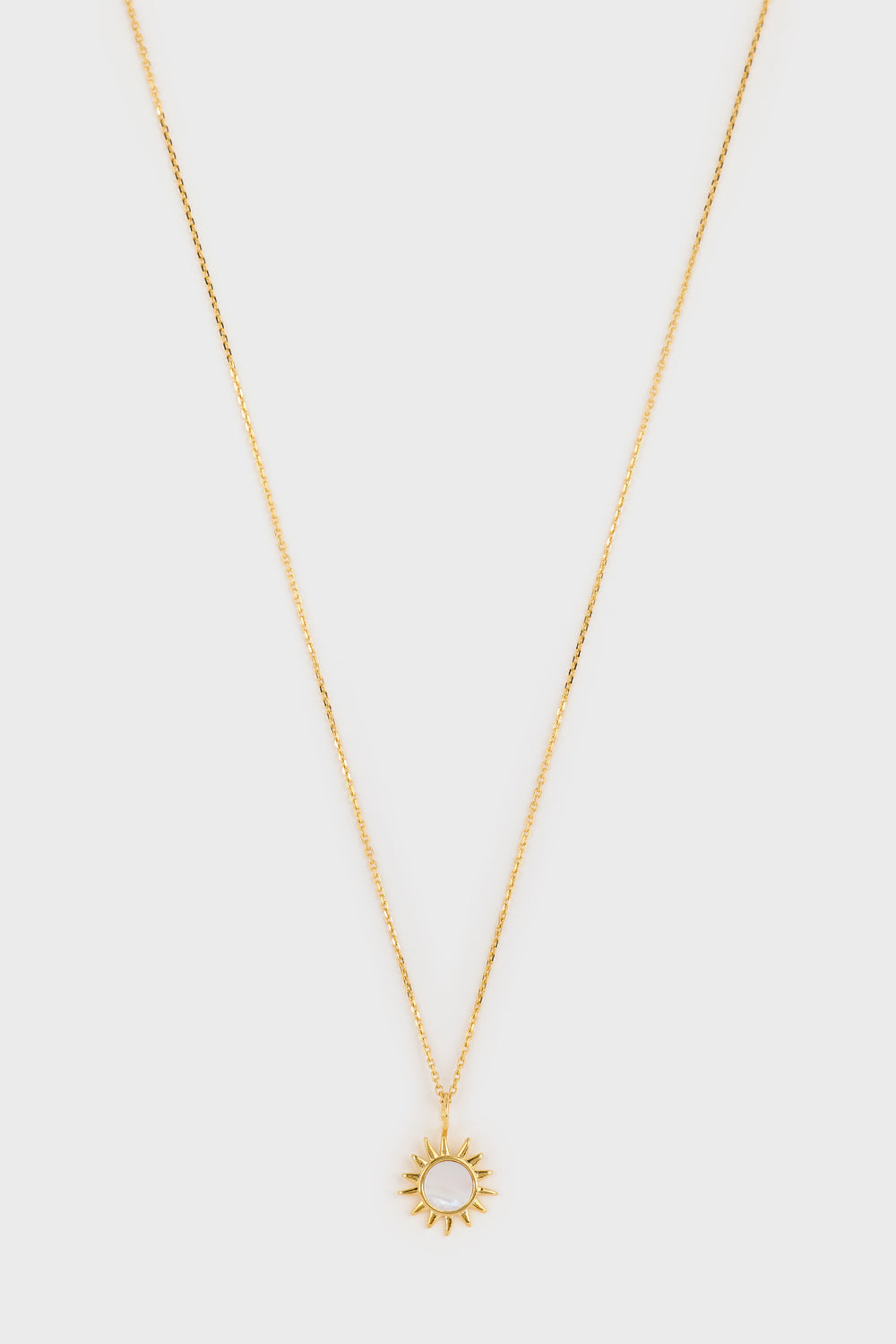 Gold opalescent sun charm necklace_1