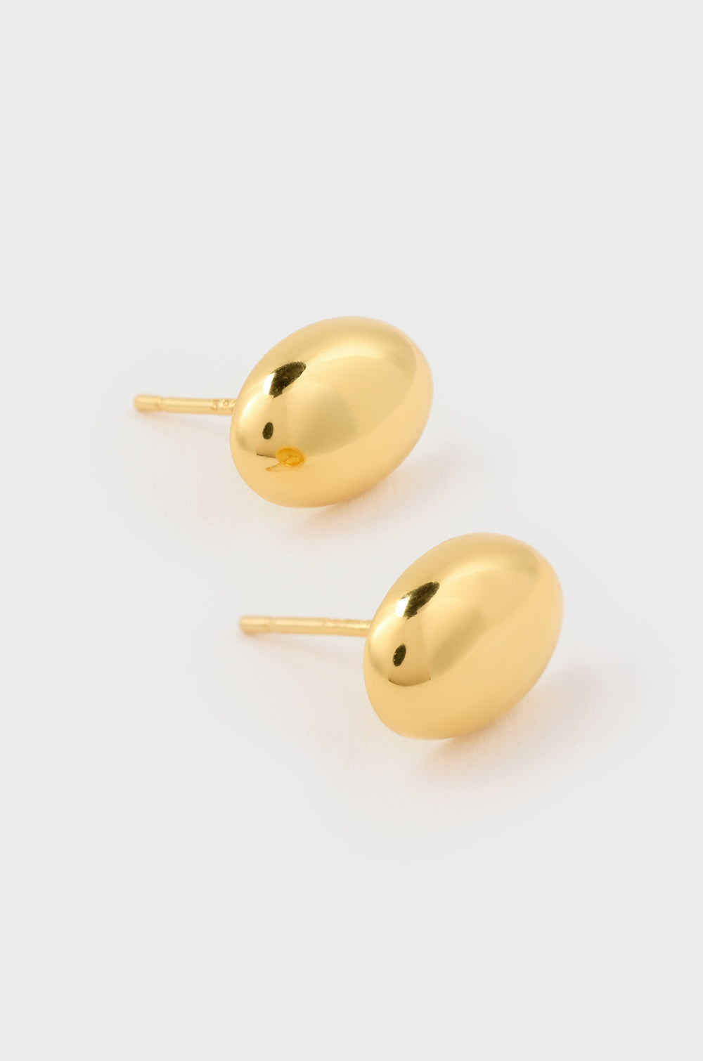 Gold oval pendant stud earrings_3