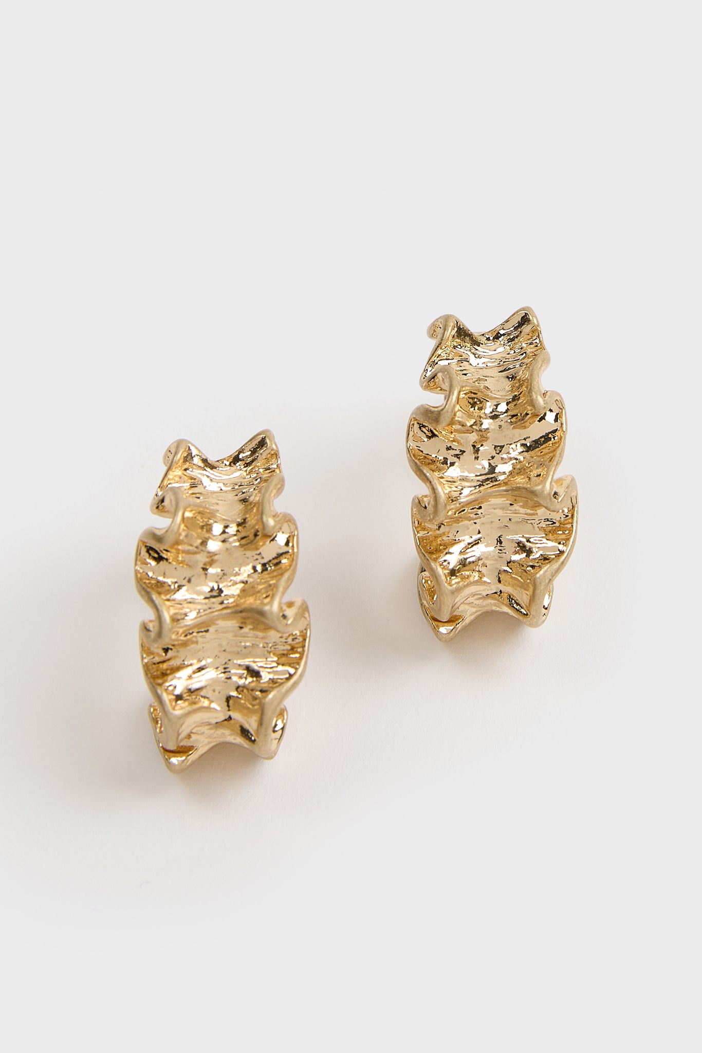 Gold scrunched metal earrings_3