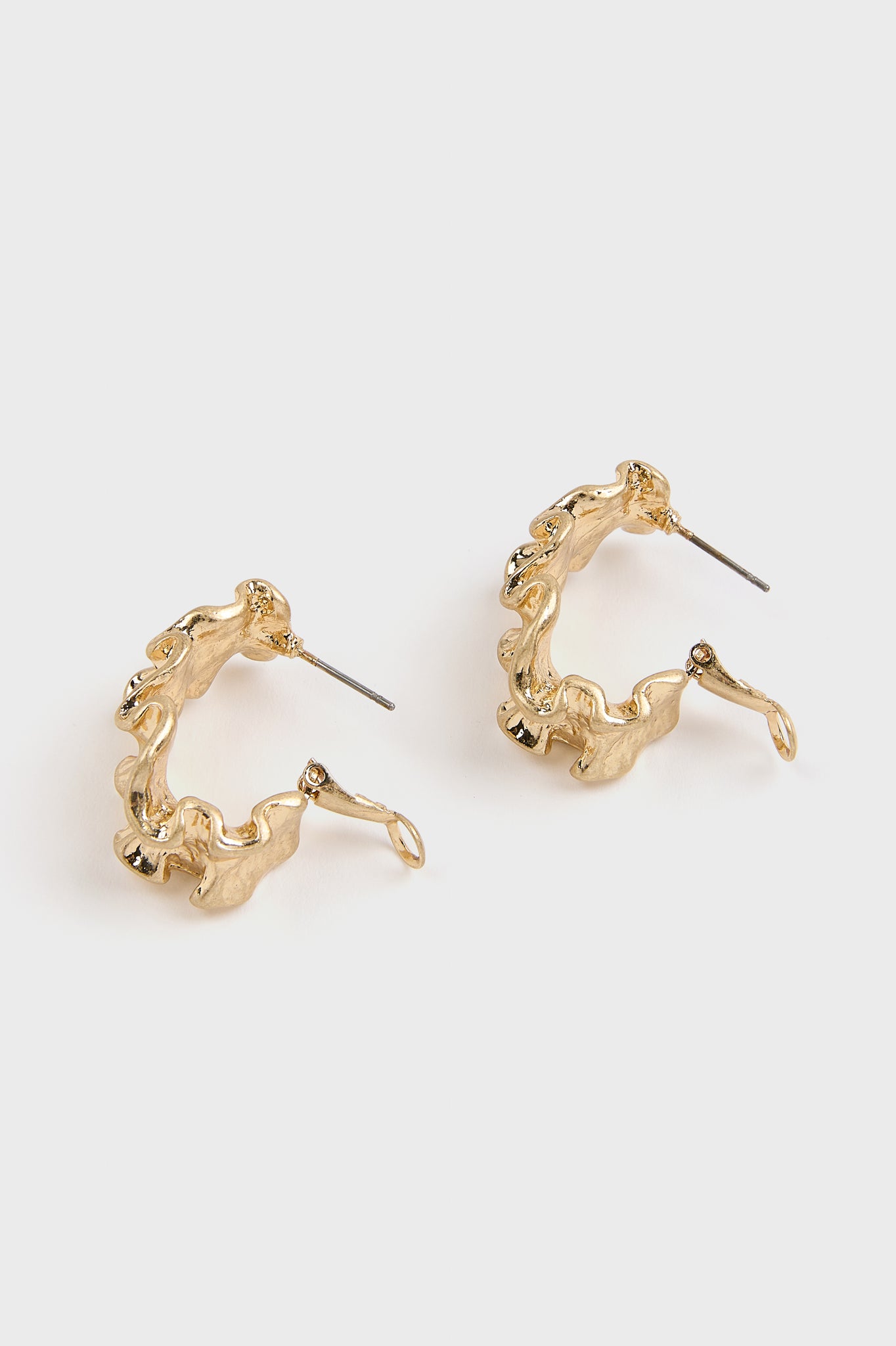 Gold scrunched metal earrings_4