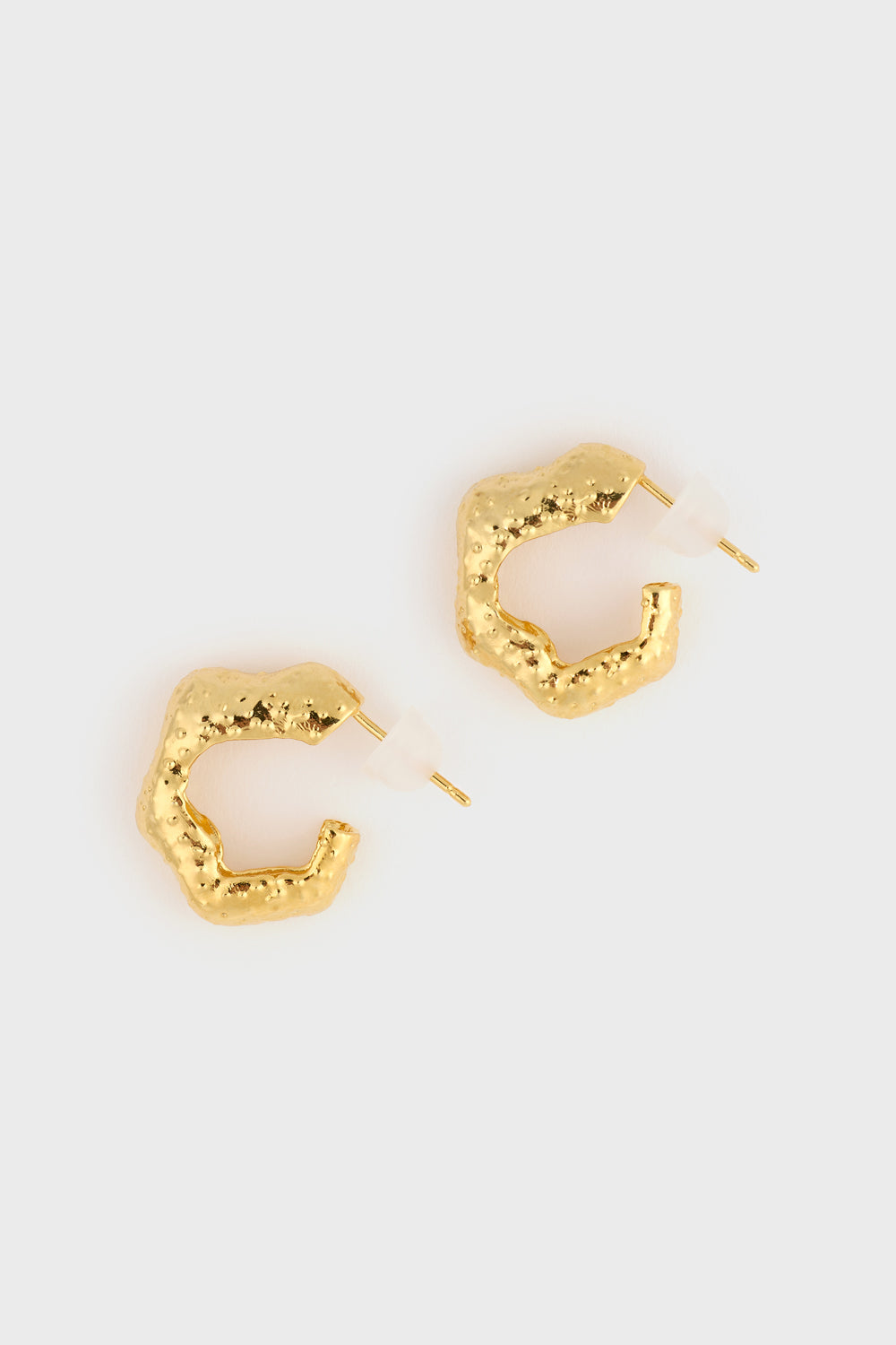 Gold squiqqle thick hoop earring_4