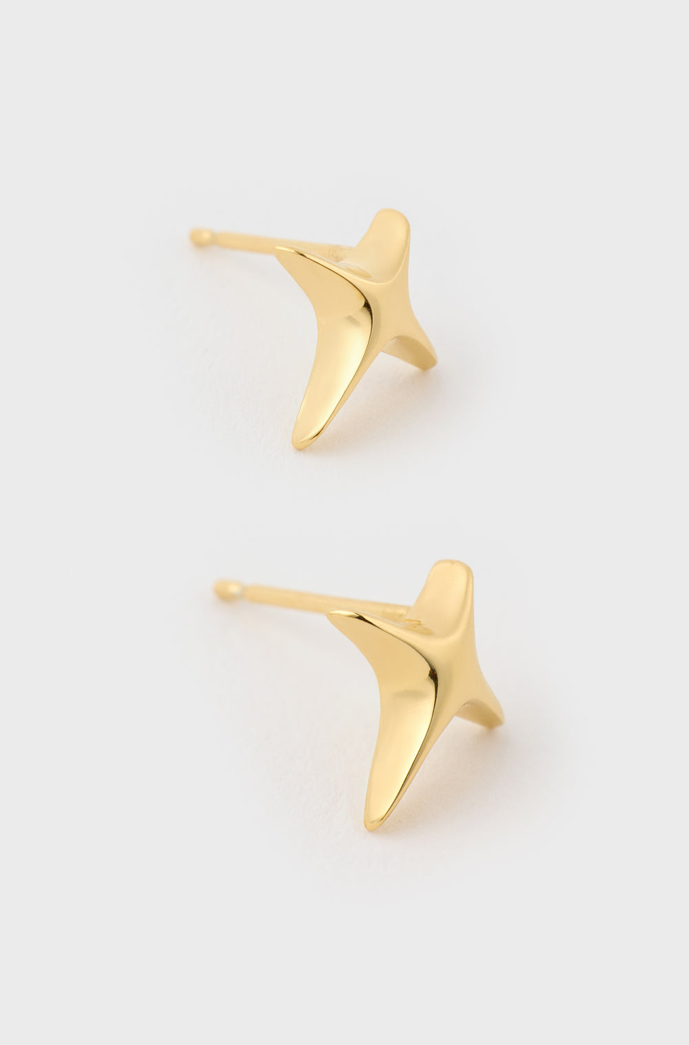 Gold thick sparkle cross stud earrings_3