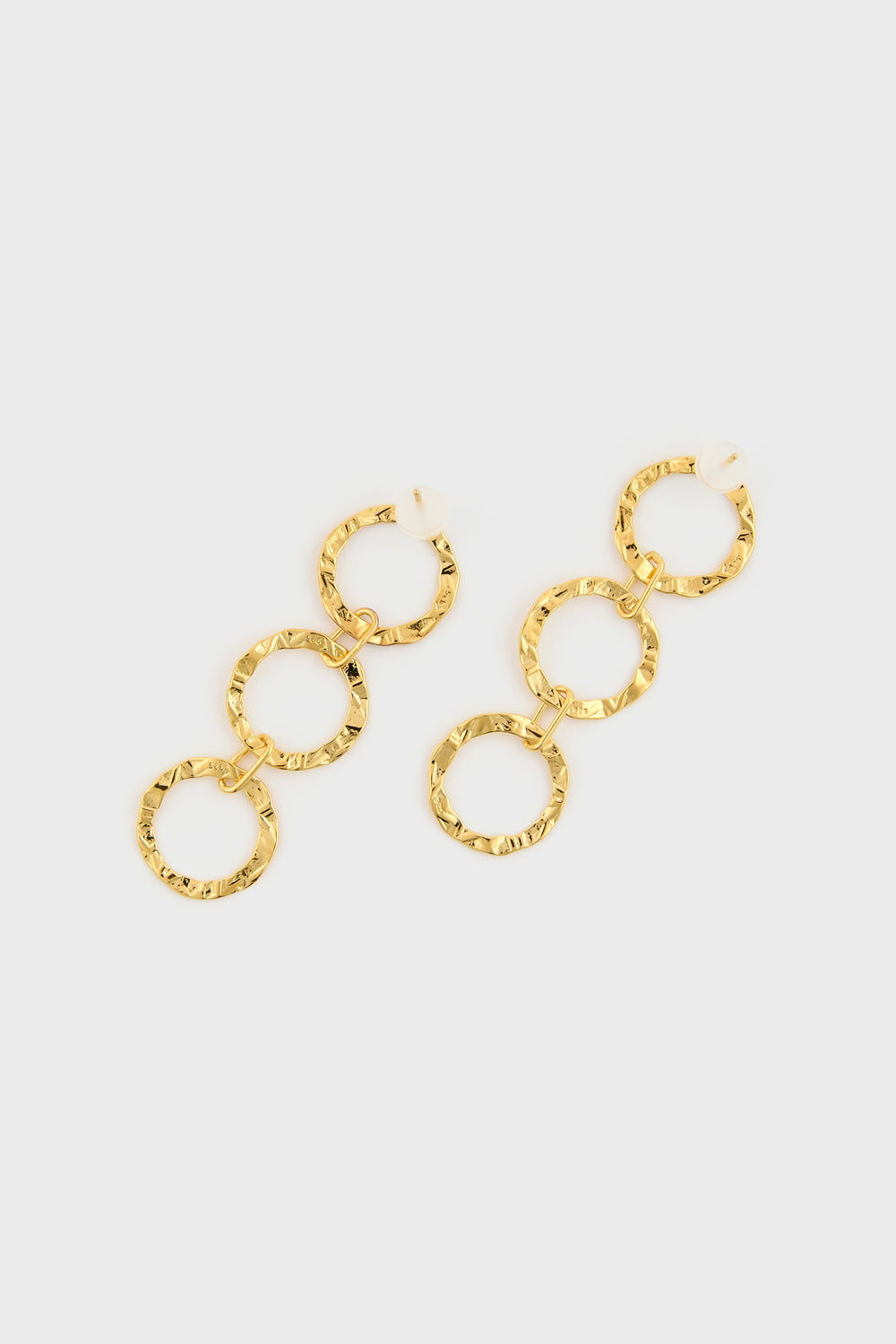 Gold triple circle drop earring_3