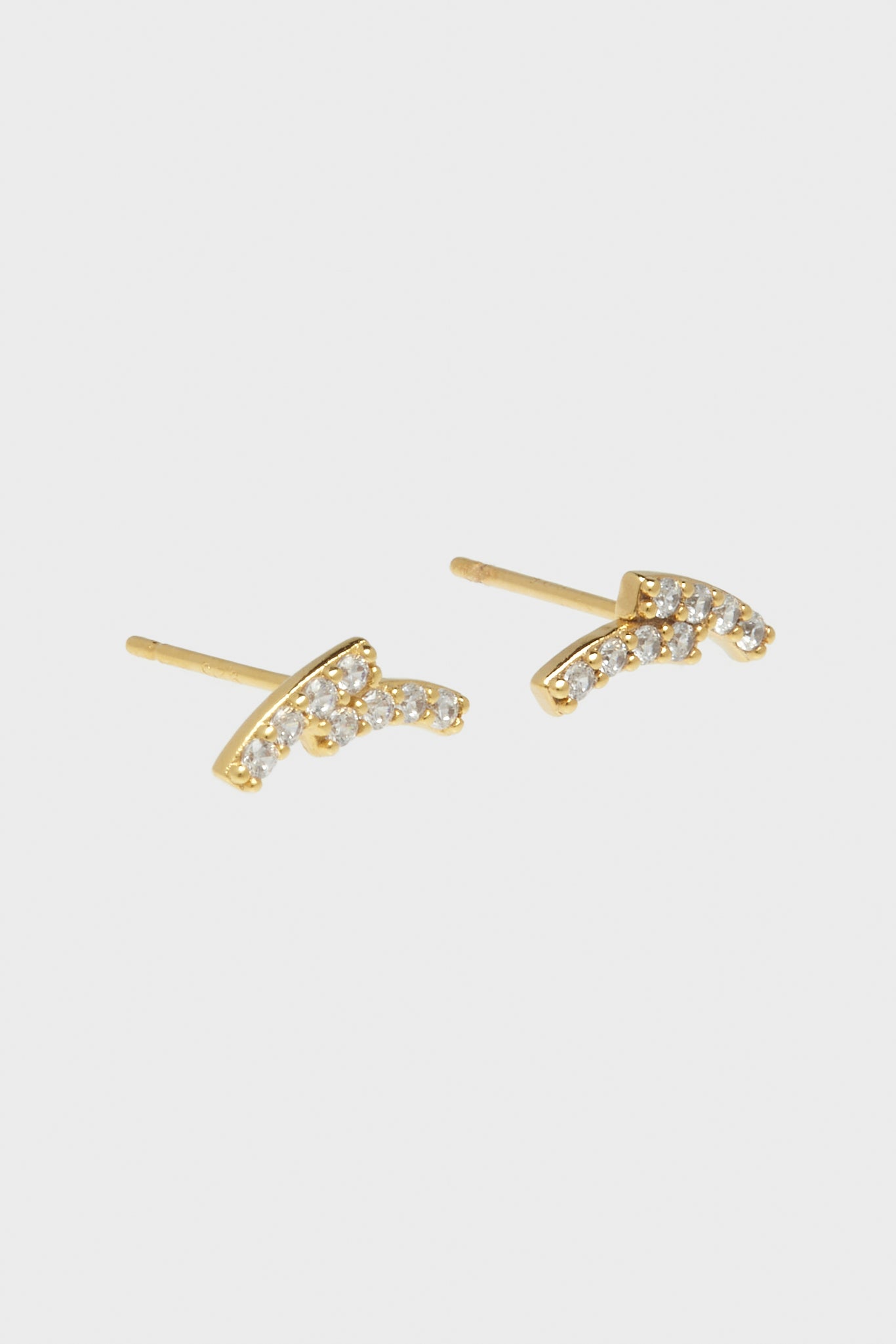 Gold double arch mini diamante studs_1
