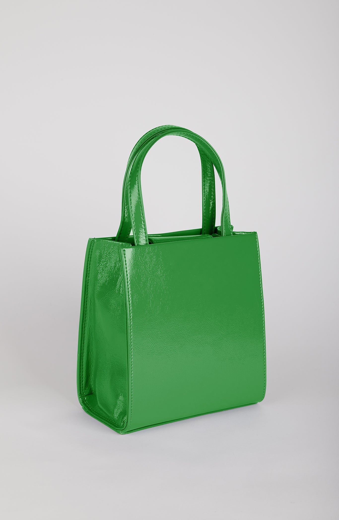 Green PVC mini tote cross body bag_2