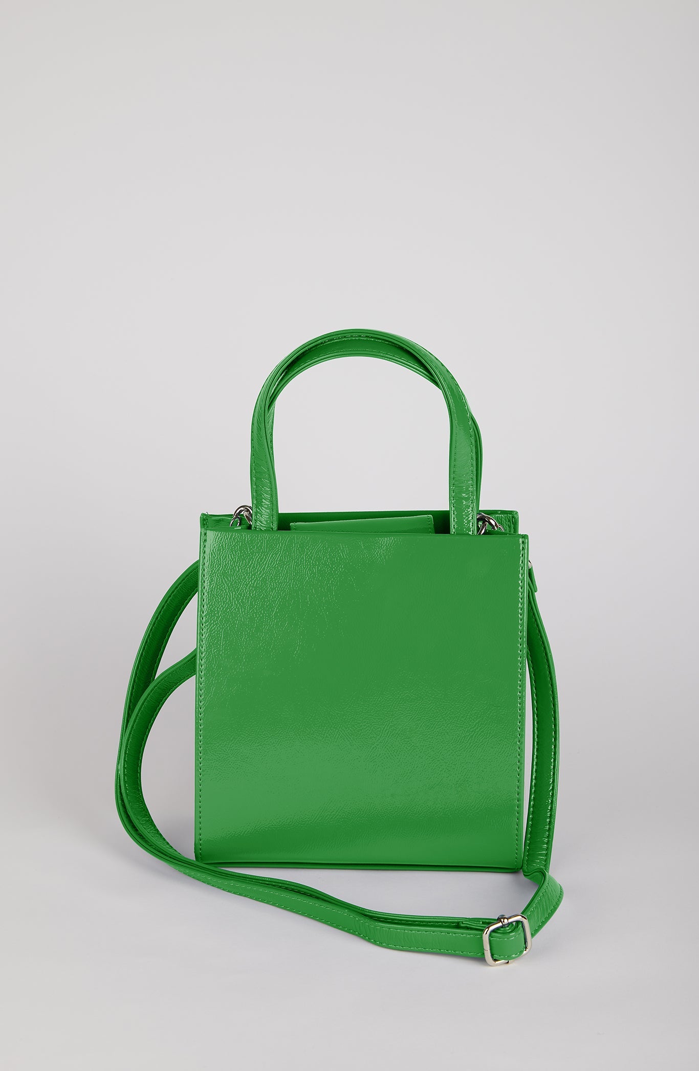 Green PVC mini tote cross body bag_3