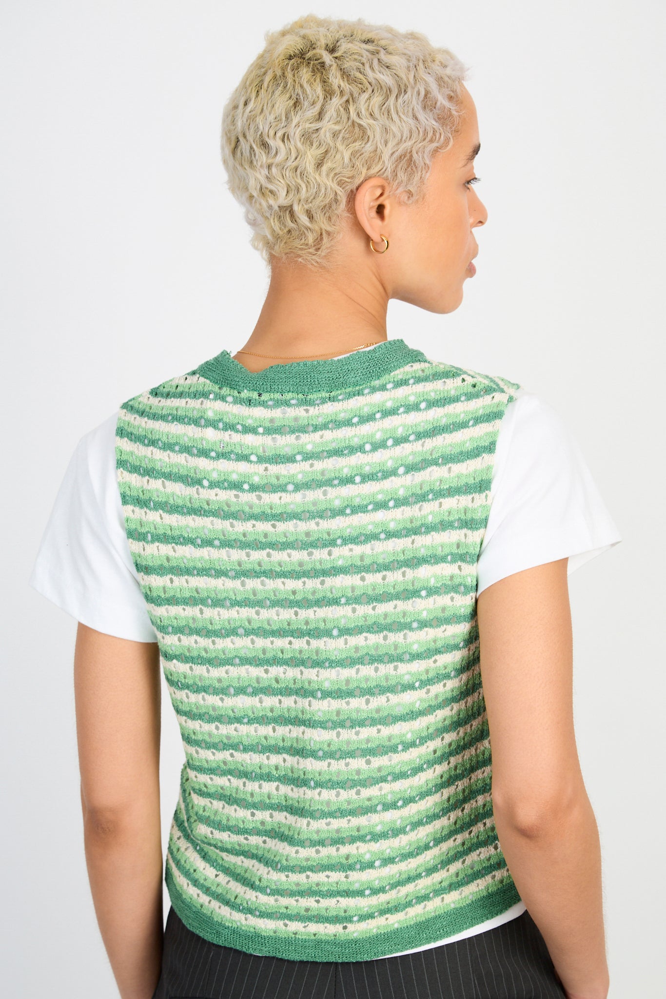 Green and white striped knit tank_2