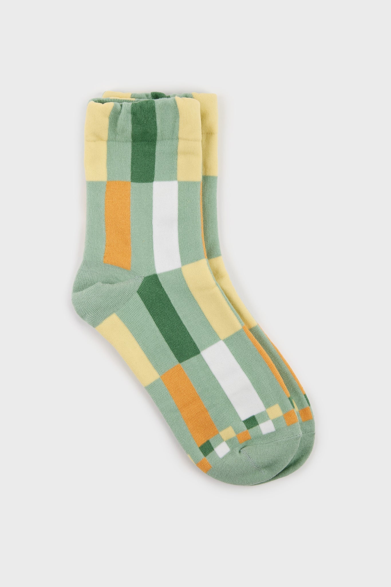 Green bright rectangles socks_3