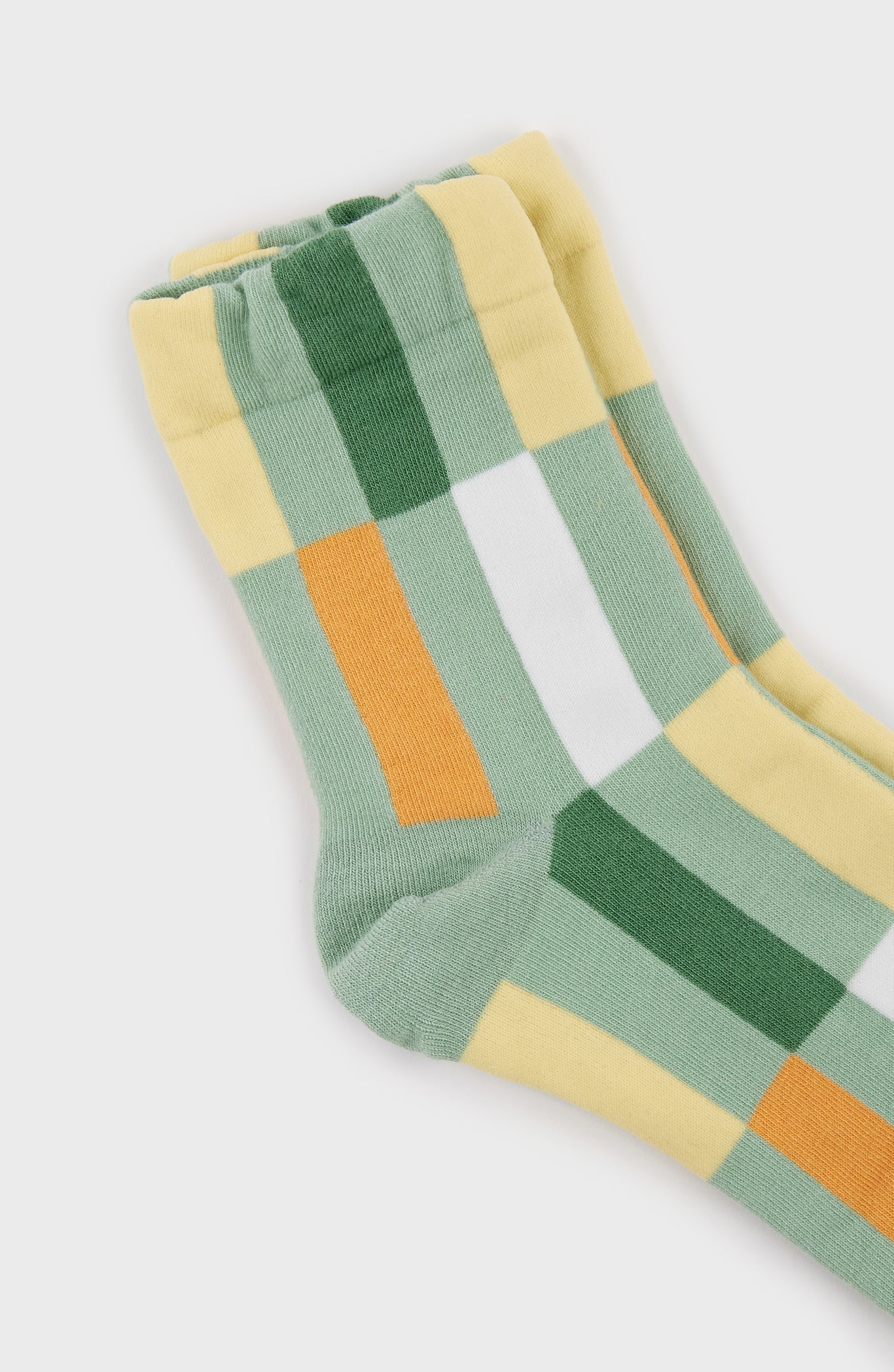 Green bright rectangles socks_4