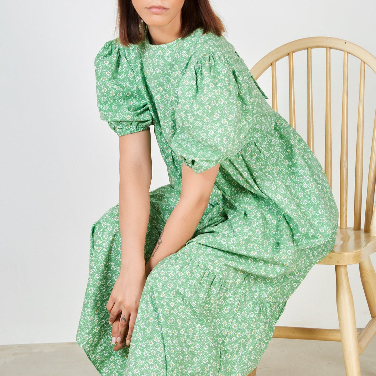 Cameron Daisy Chain Green Dress