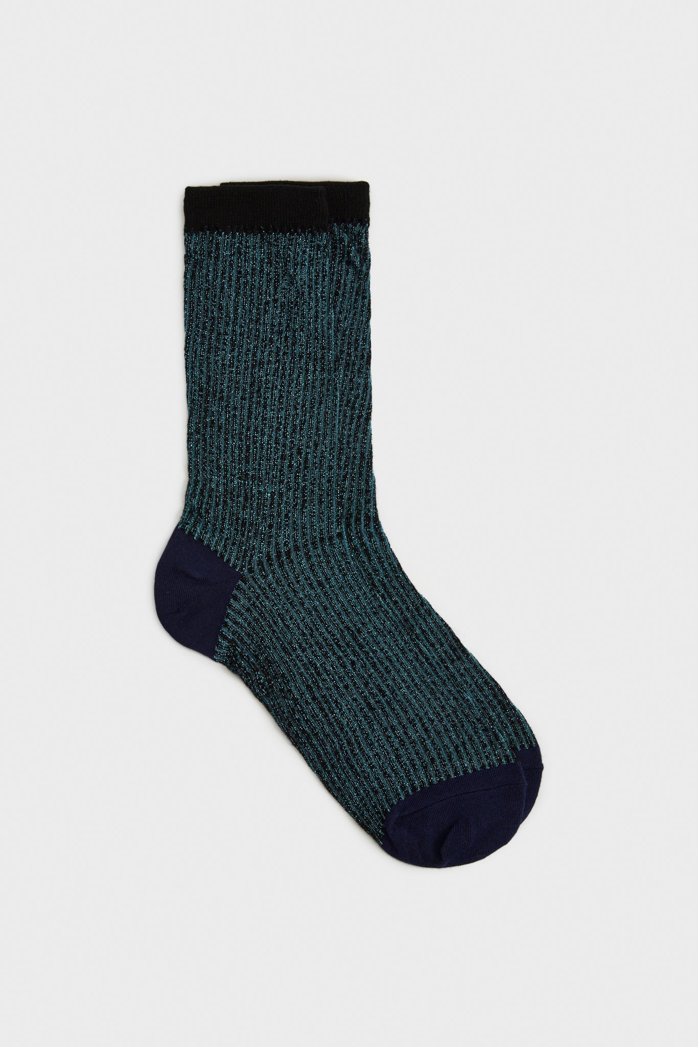 Green glitter striped multicolour socks_2