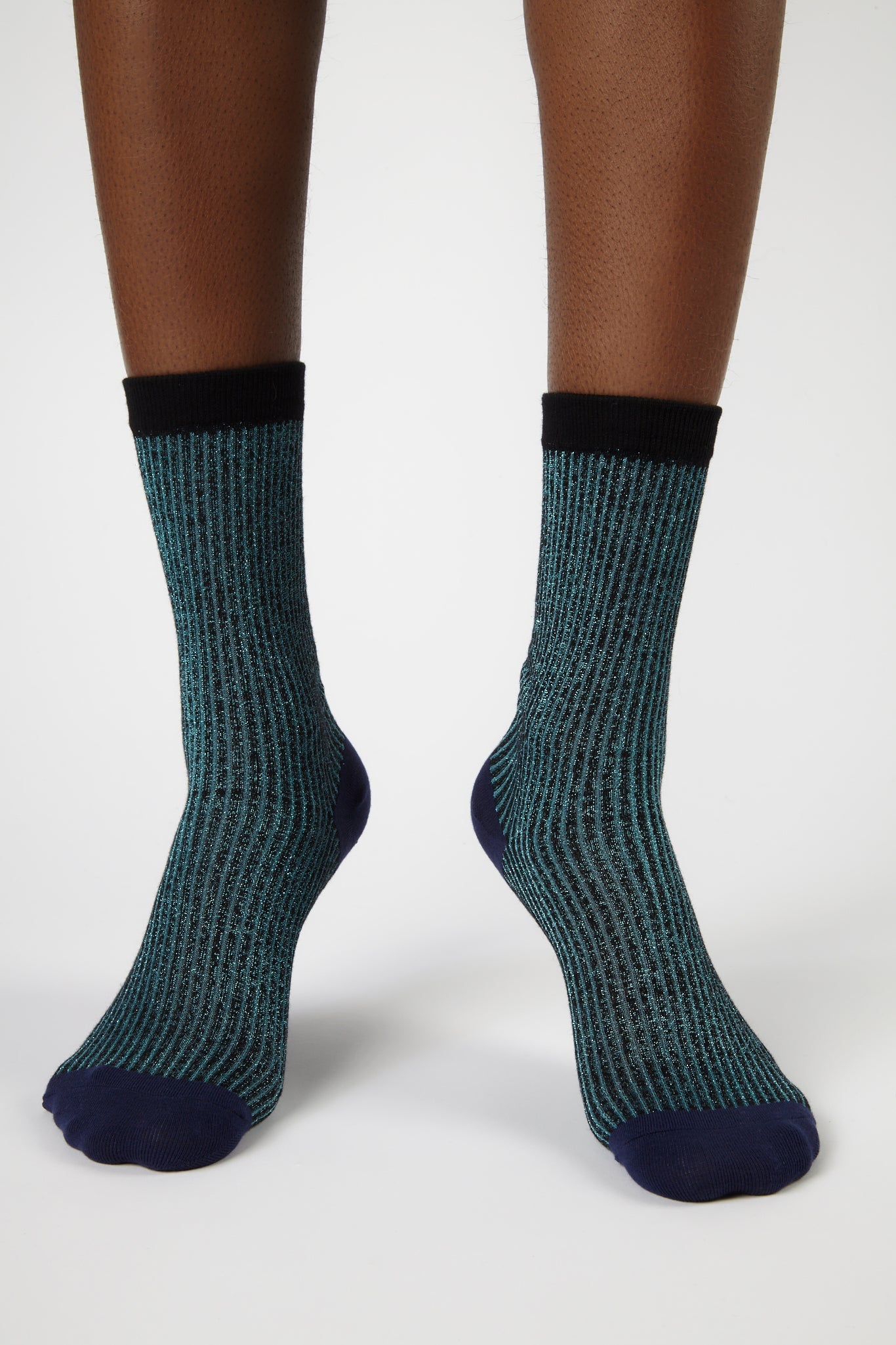 Green glitter striped multicolour socks_4