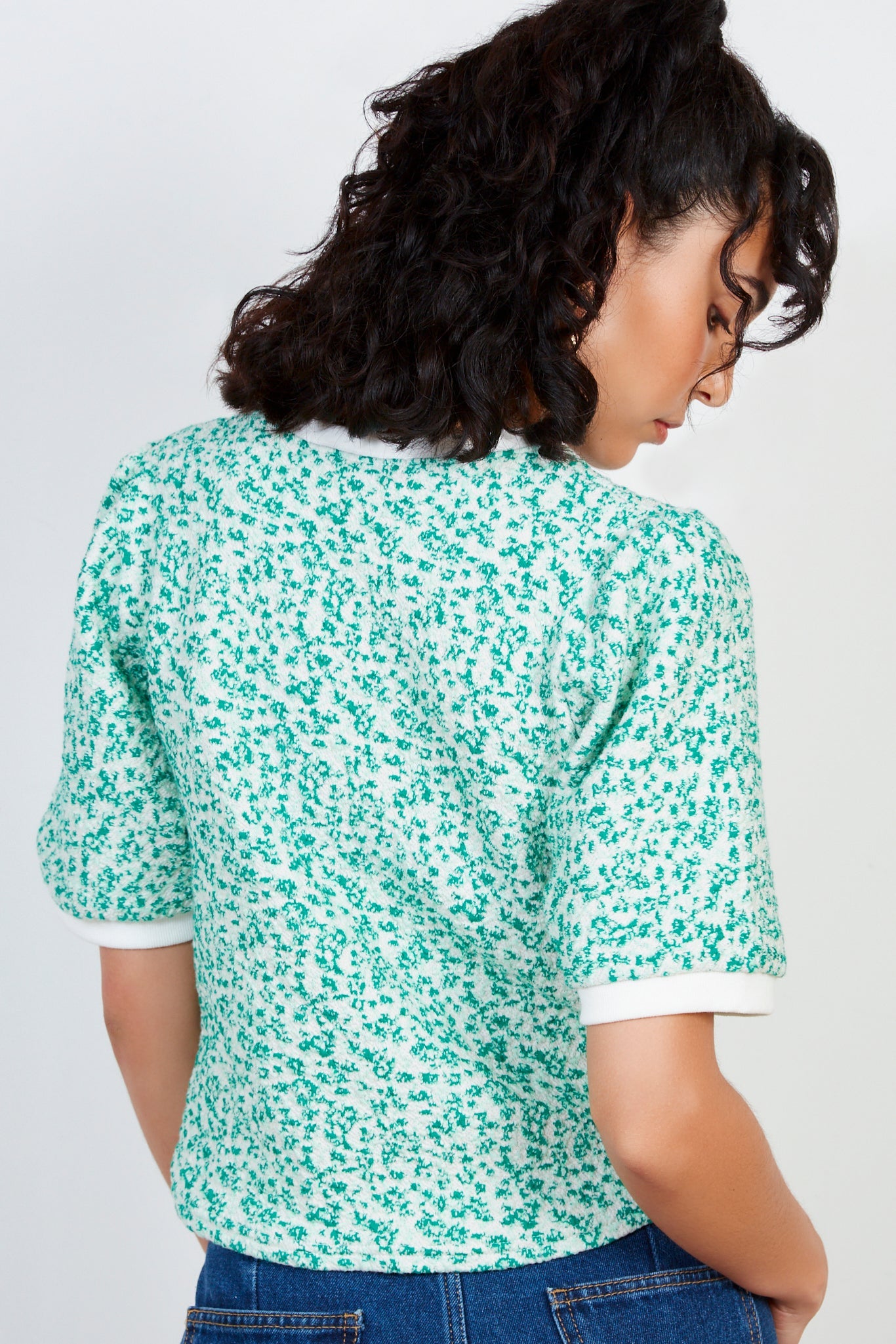 Green splatter print tee_2