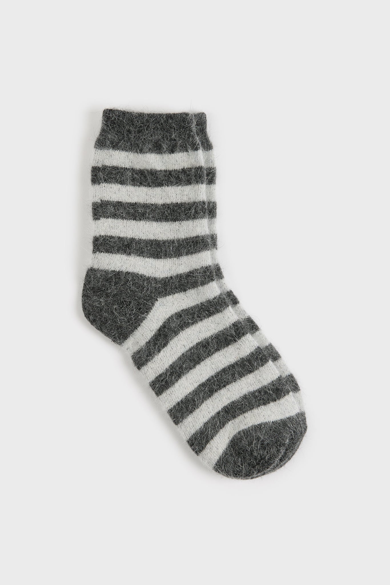 Grey and ivory striped angora socks_1