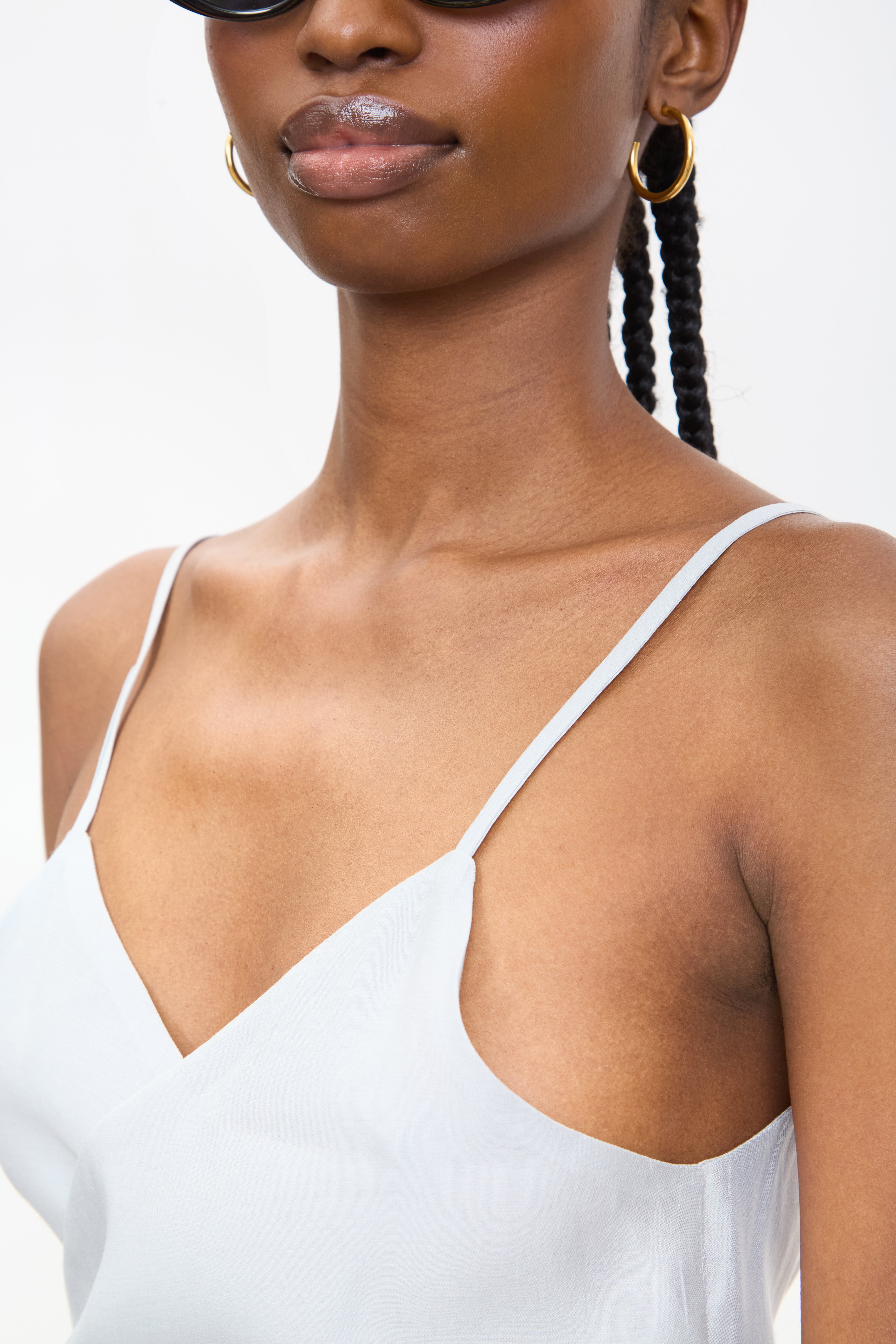 Grey satin wrap tank blouse_3