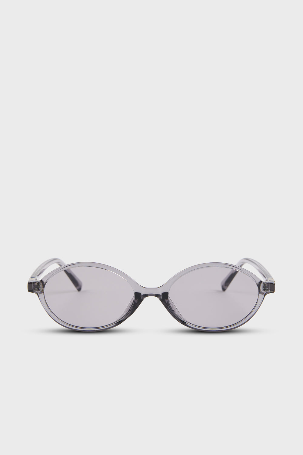 Grey slim oval frame sunglasses_1