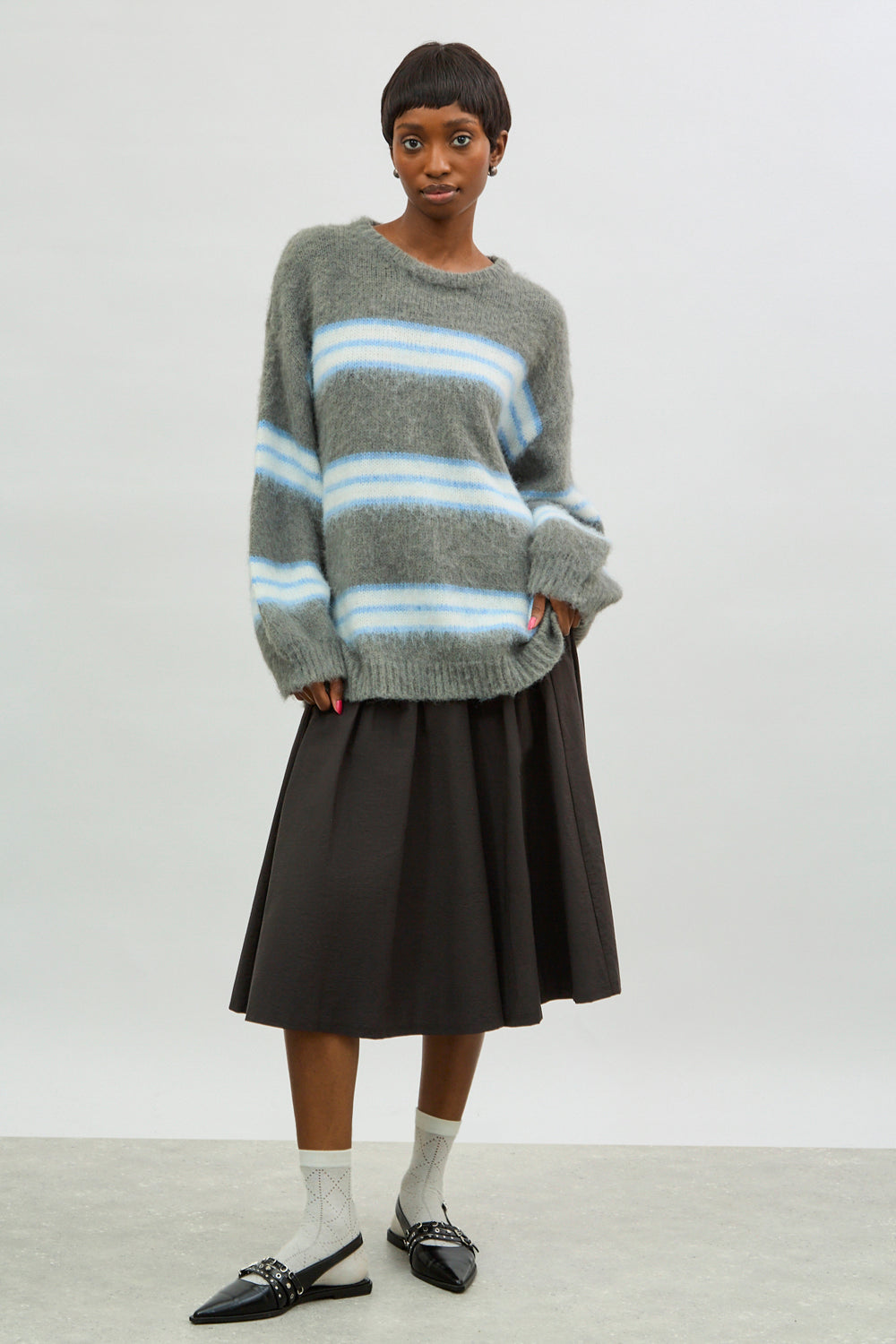 Grey white and blue striped alpaca blend jumper_4
