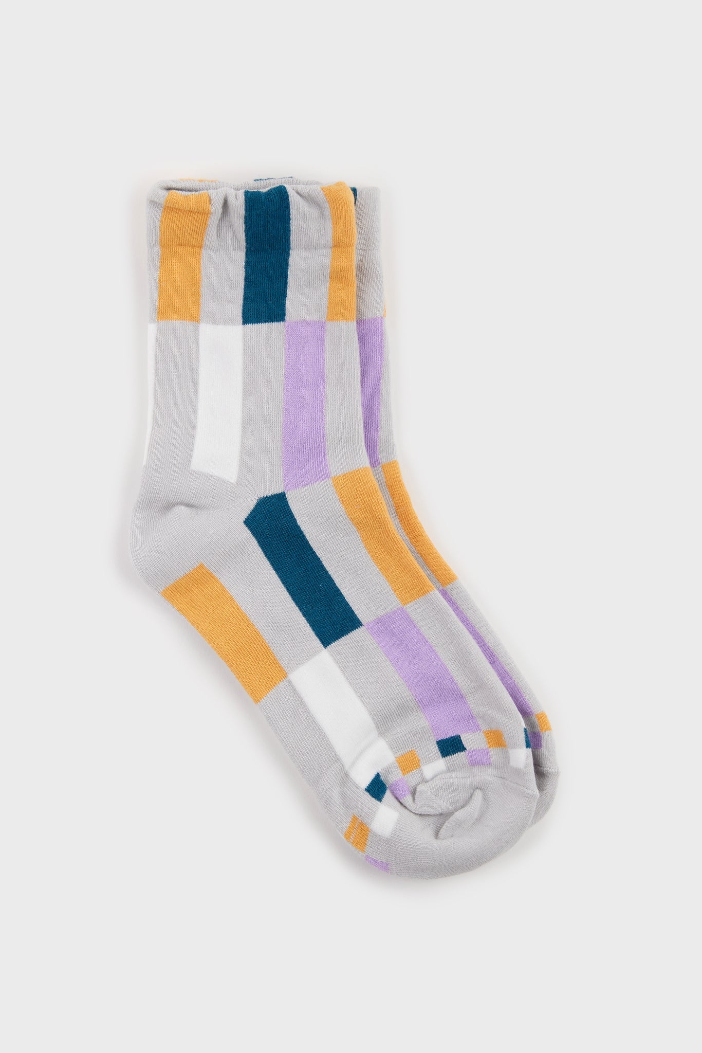 Grey bright rectangles socks_2