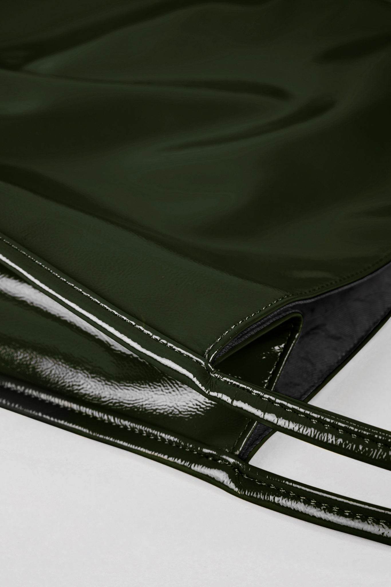 Dark green high shine PVC tote bag_3