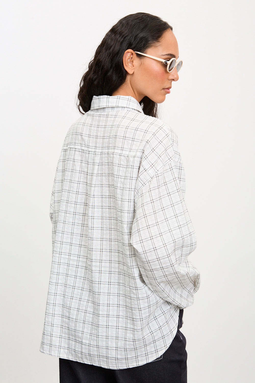 Ivory and black box check shirt_2