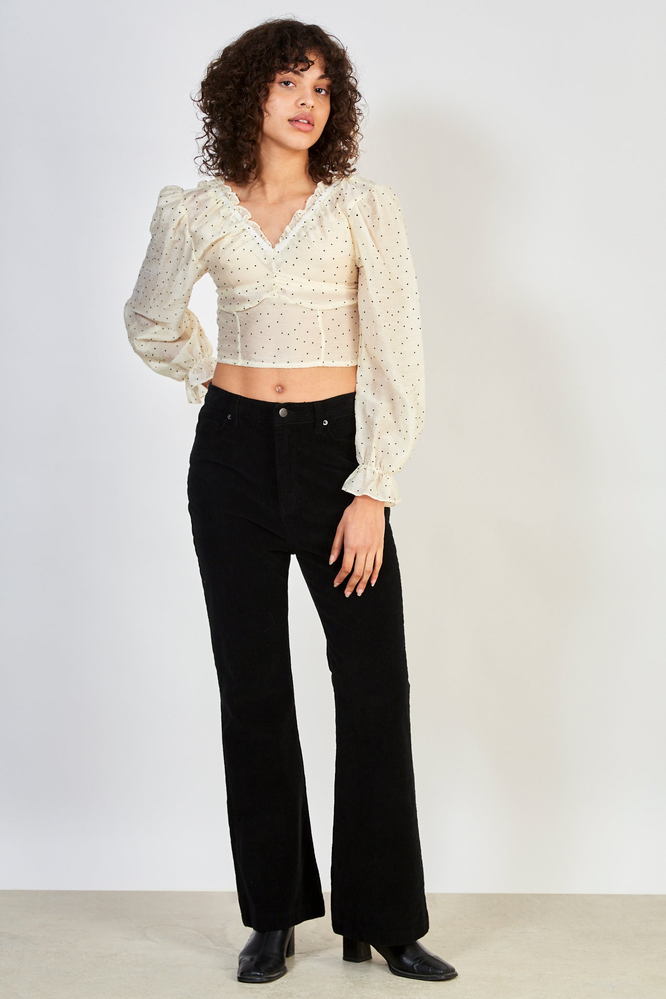 Ivory and black polka dot blouse_5